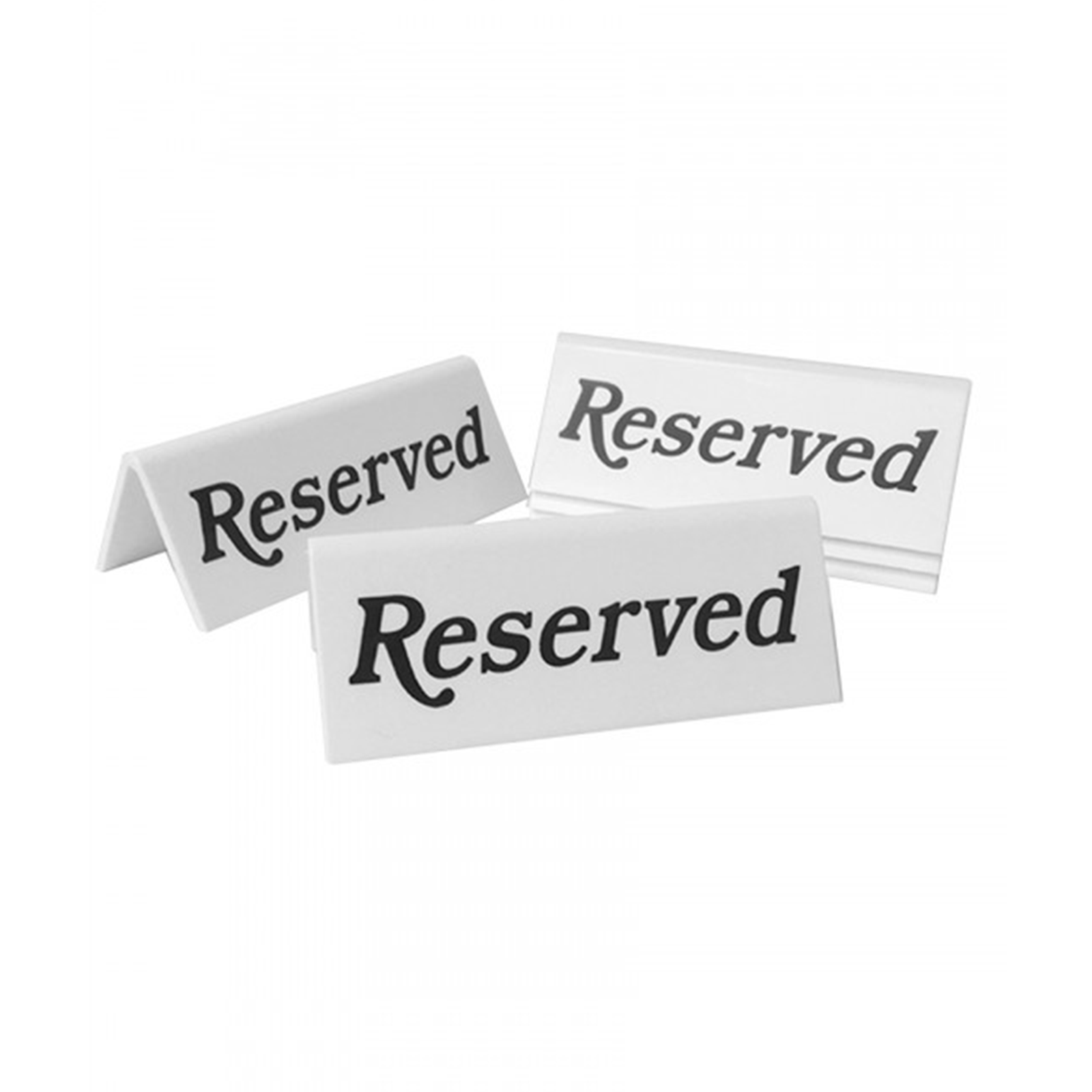 Reserved table tent notices. Pack of 5 (Black / White)