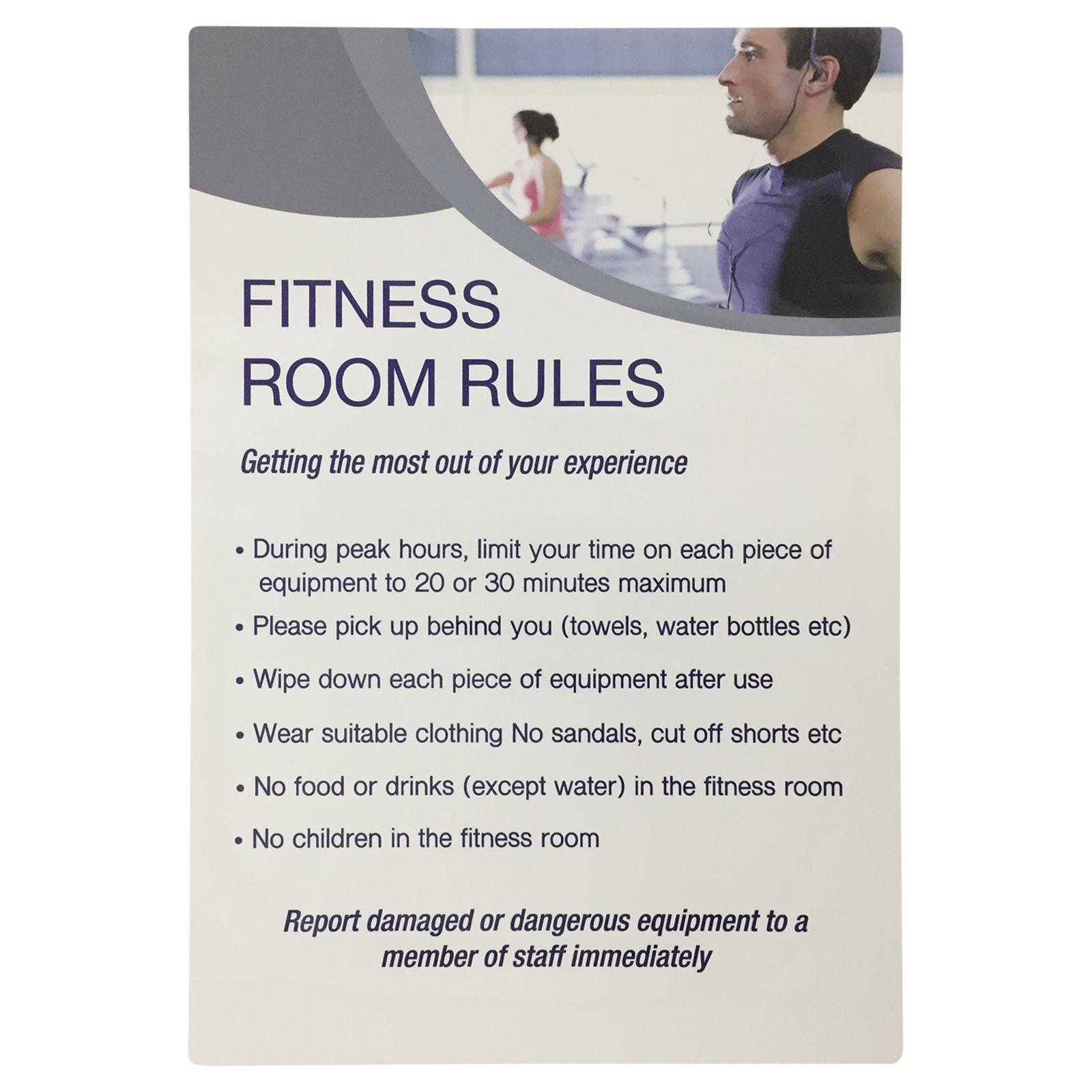 Fitness Room Rules Notice
