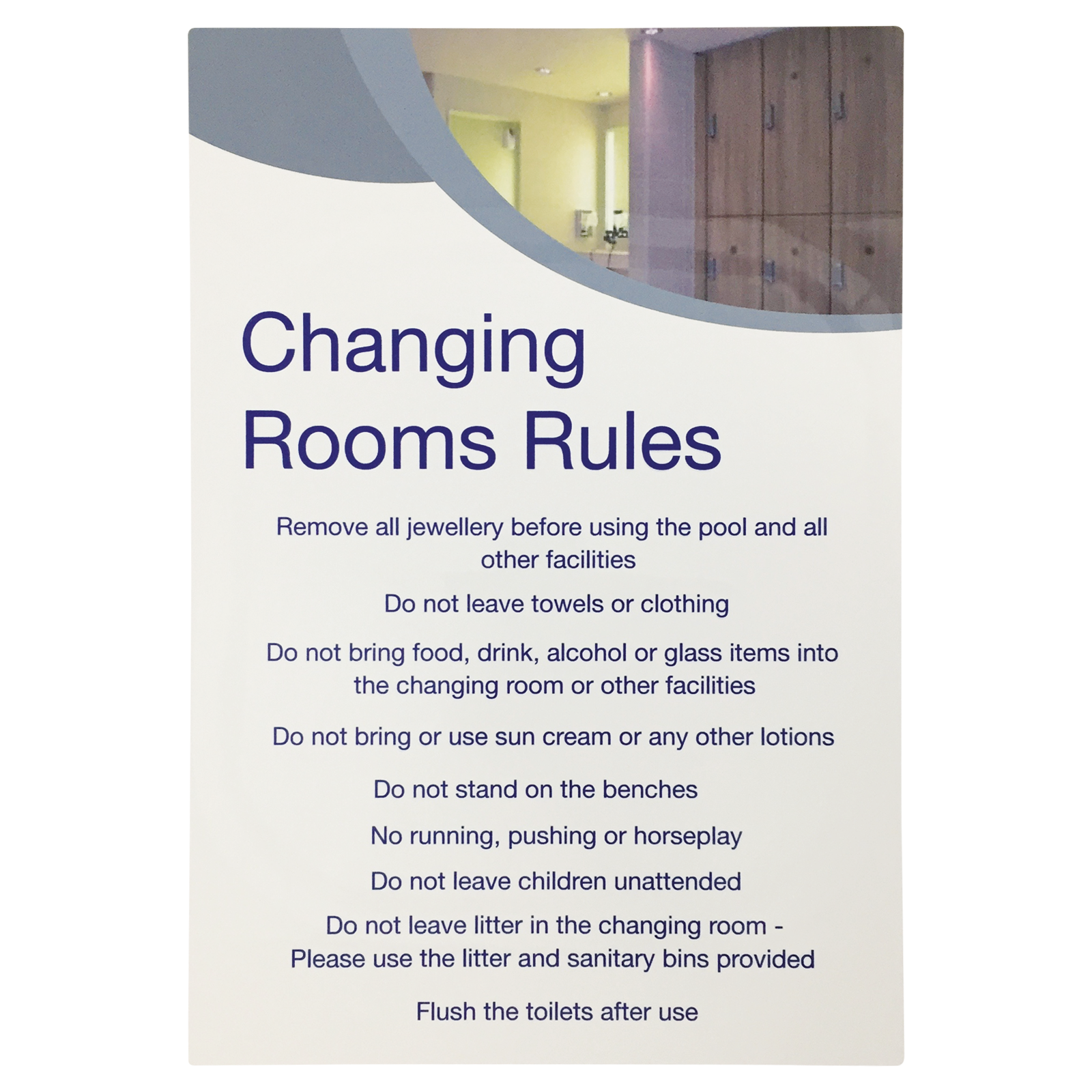 Changing Room Rules Notice