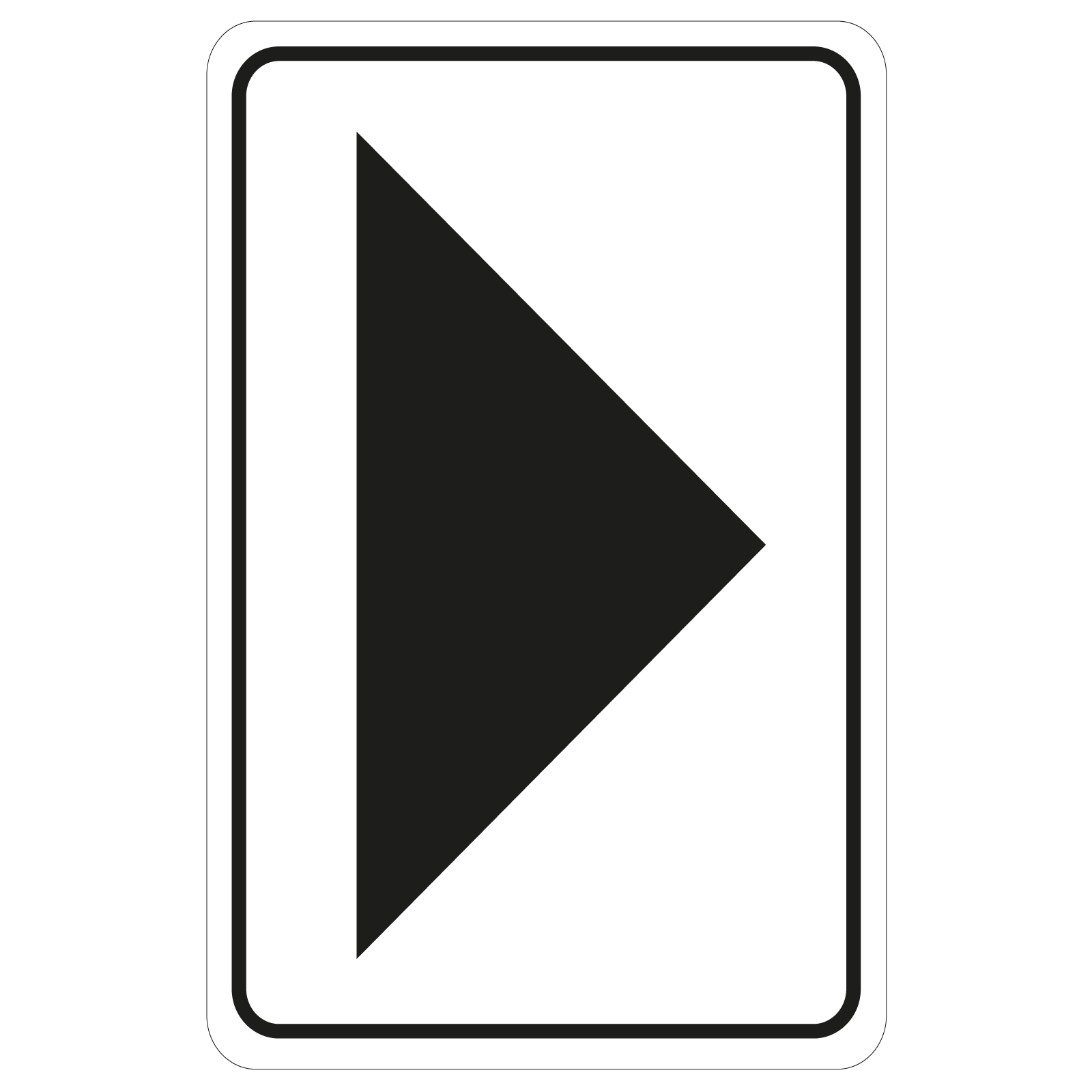 Large Arrow Door Sign - Black on White 