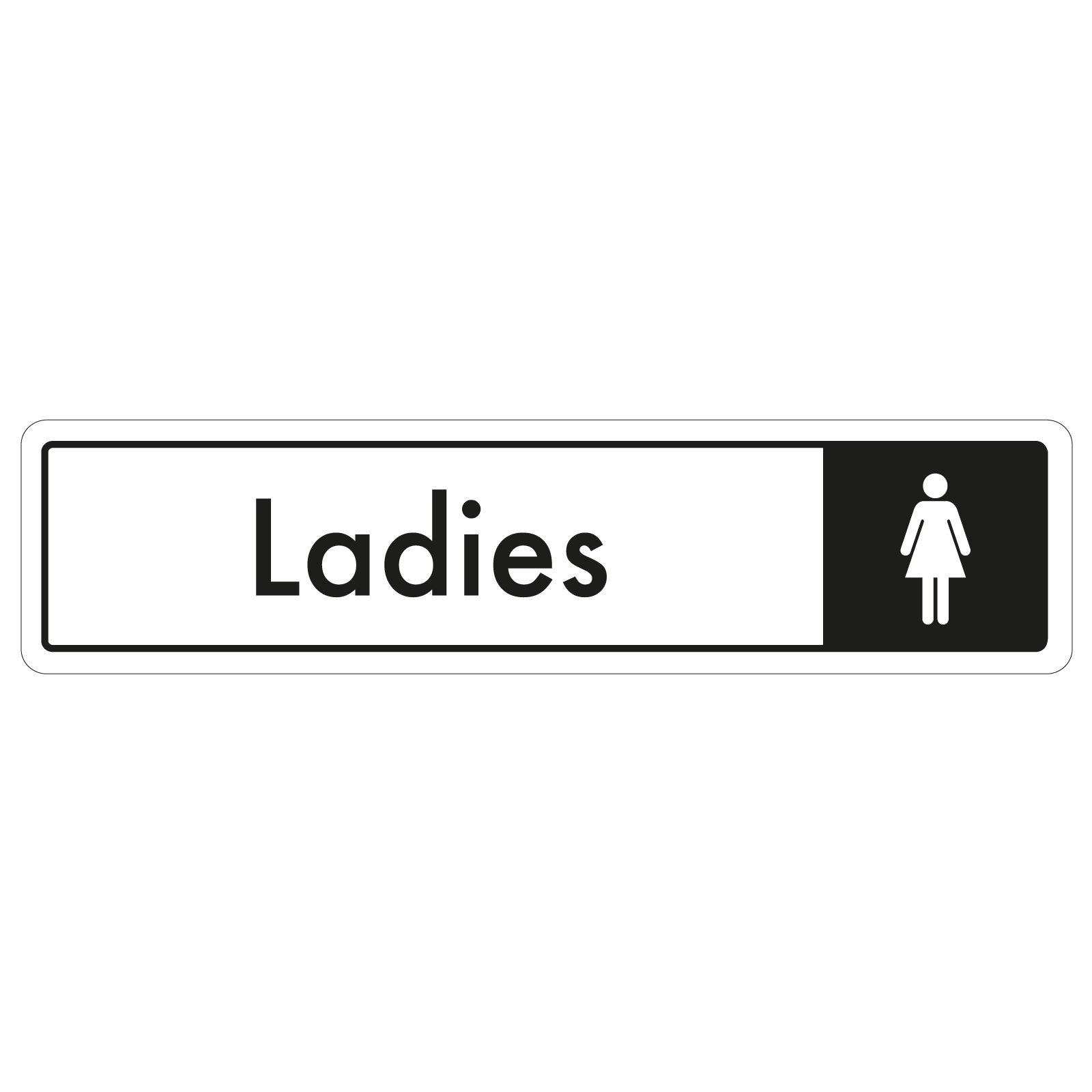 Ladies Door Sign - Black on White 