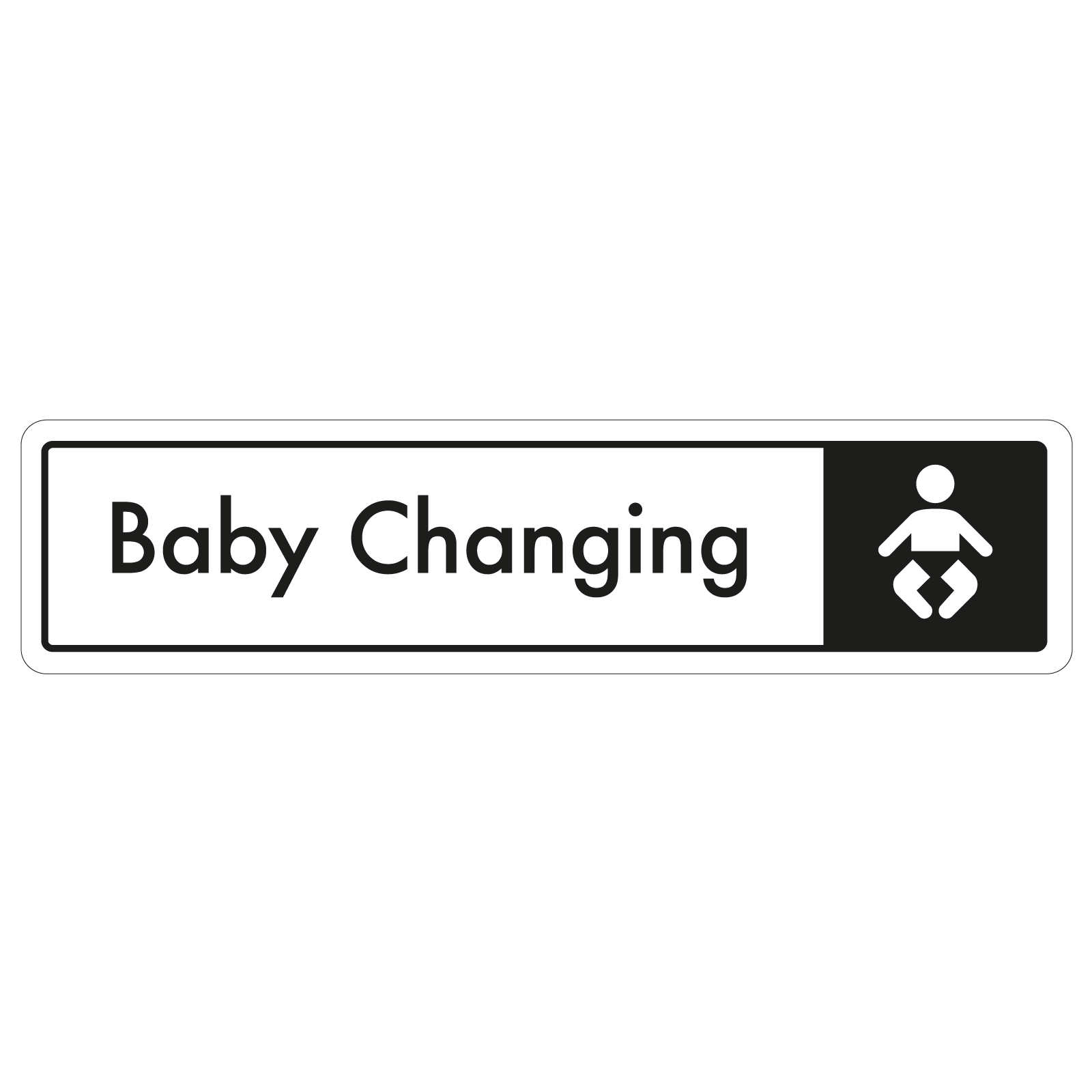 Baby Changing Door Sign - Black on White 