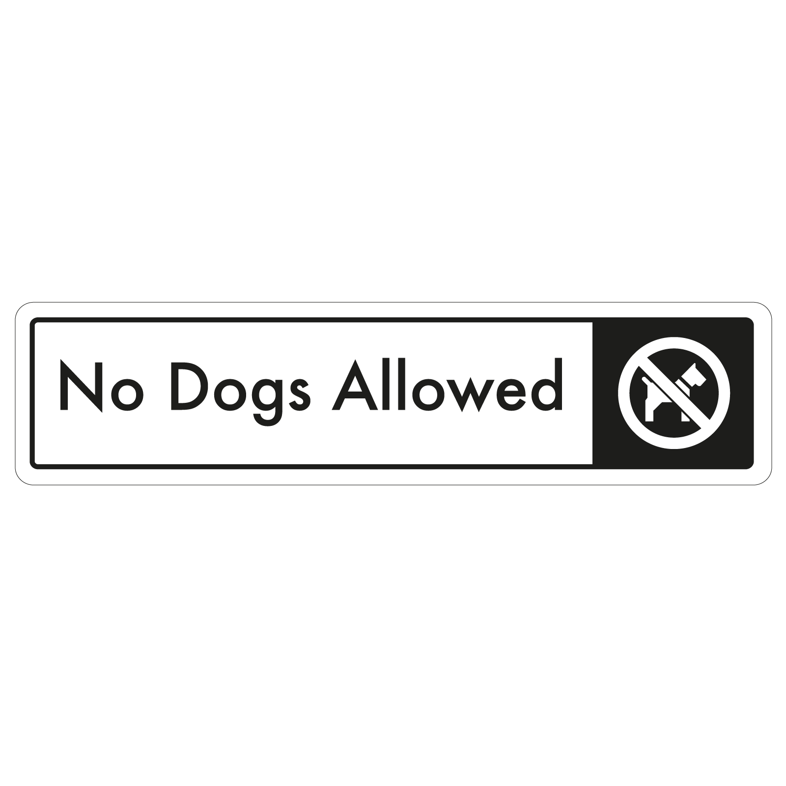 No Dogs Allowed Door Sign - Black on White 