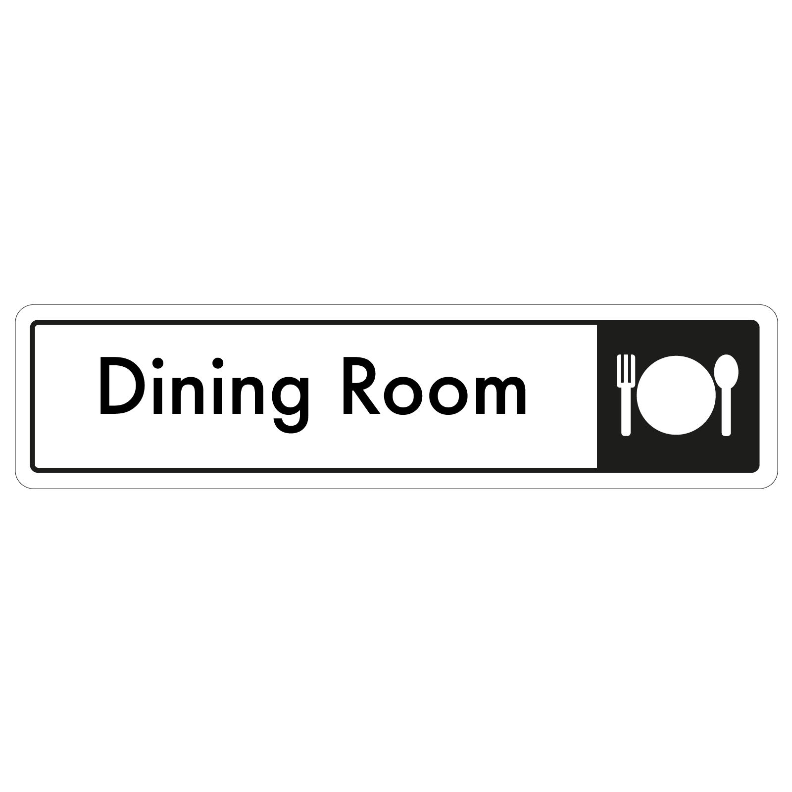 Dining Room Door Sign - Black on White 