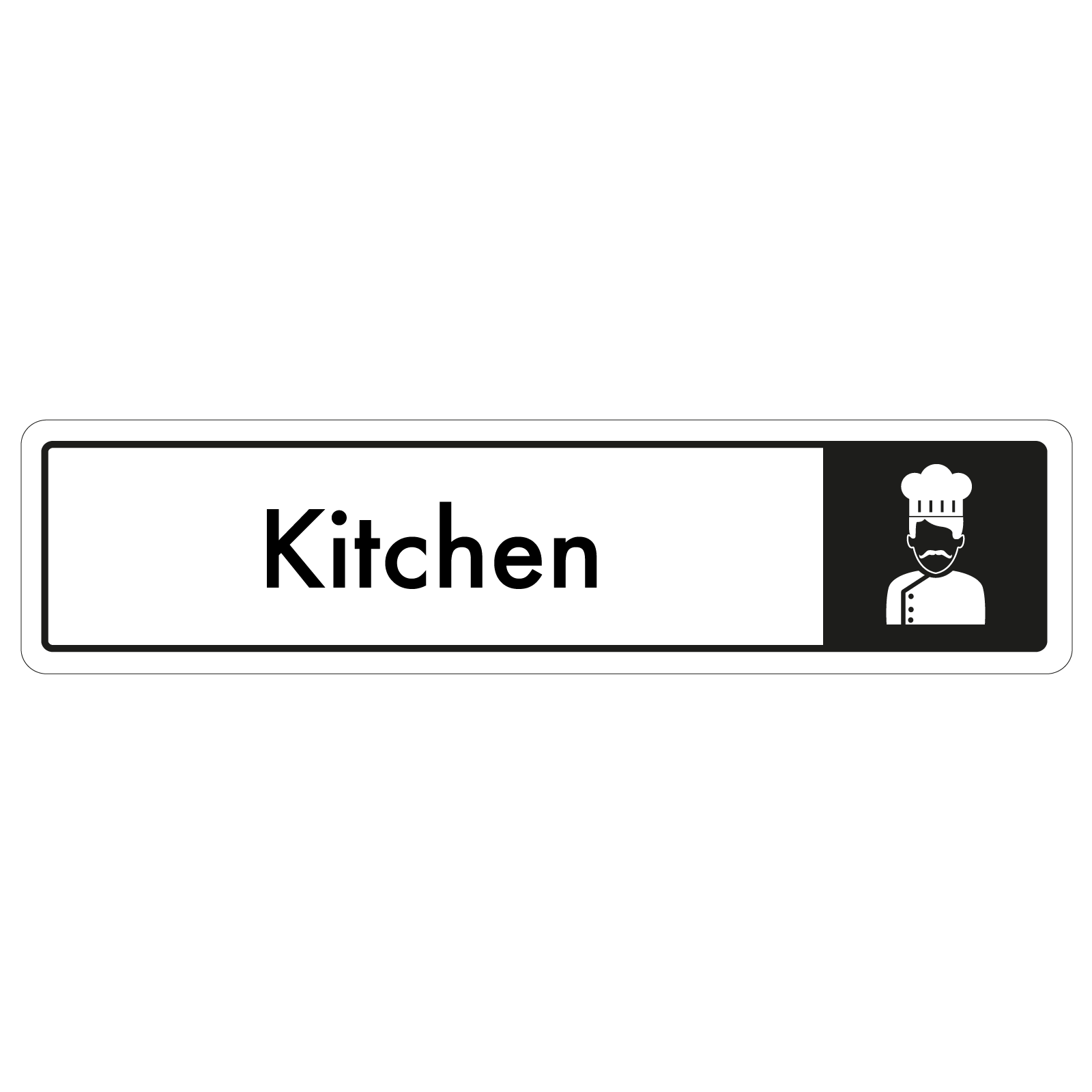Kitchen Door Sign - Black on White 