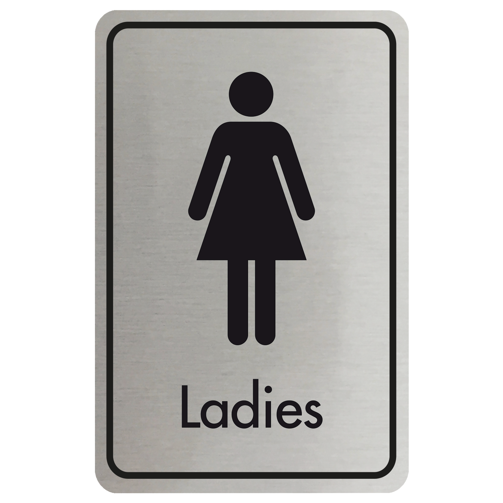 Large Ladies Door Sign - Black on Silver