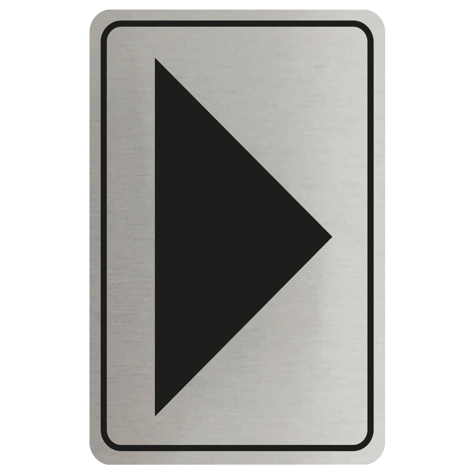 Large Arrow Door Sign - Black on Silver