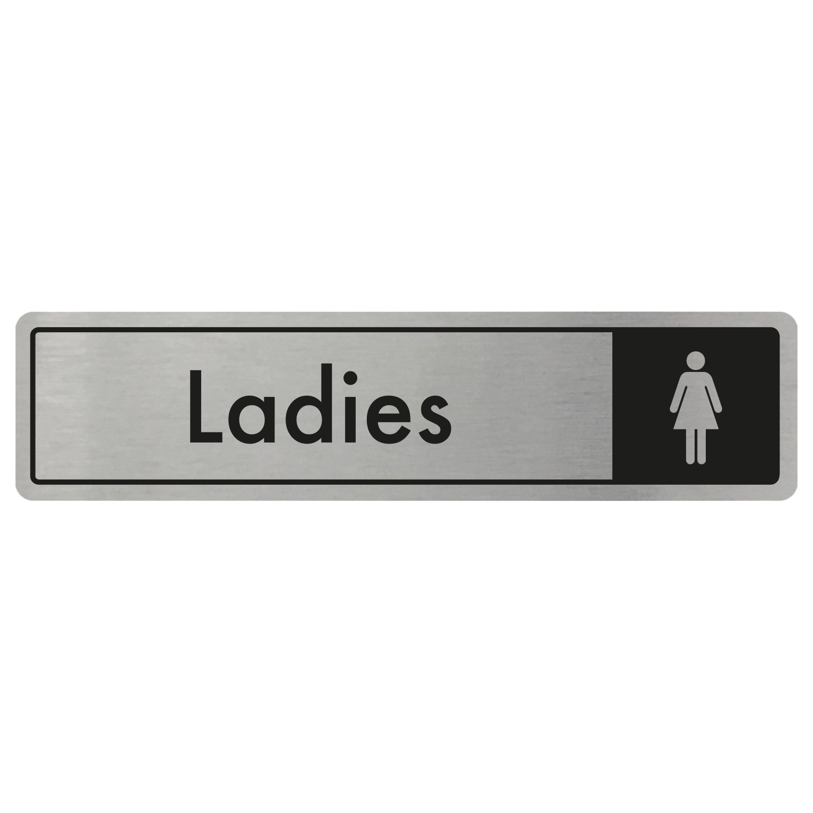 Ladies Door Sign - Black on Silver 