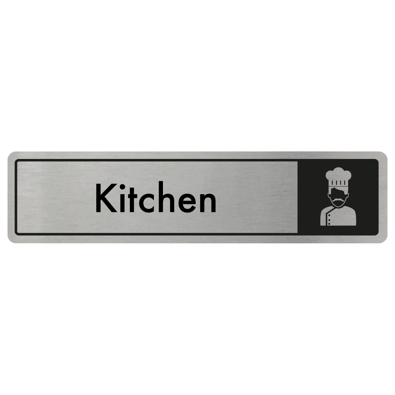 Kitchen Door Sign - Black on Silver