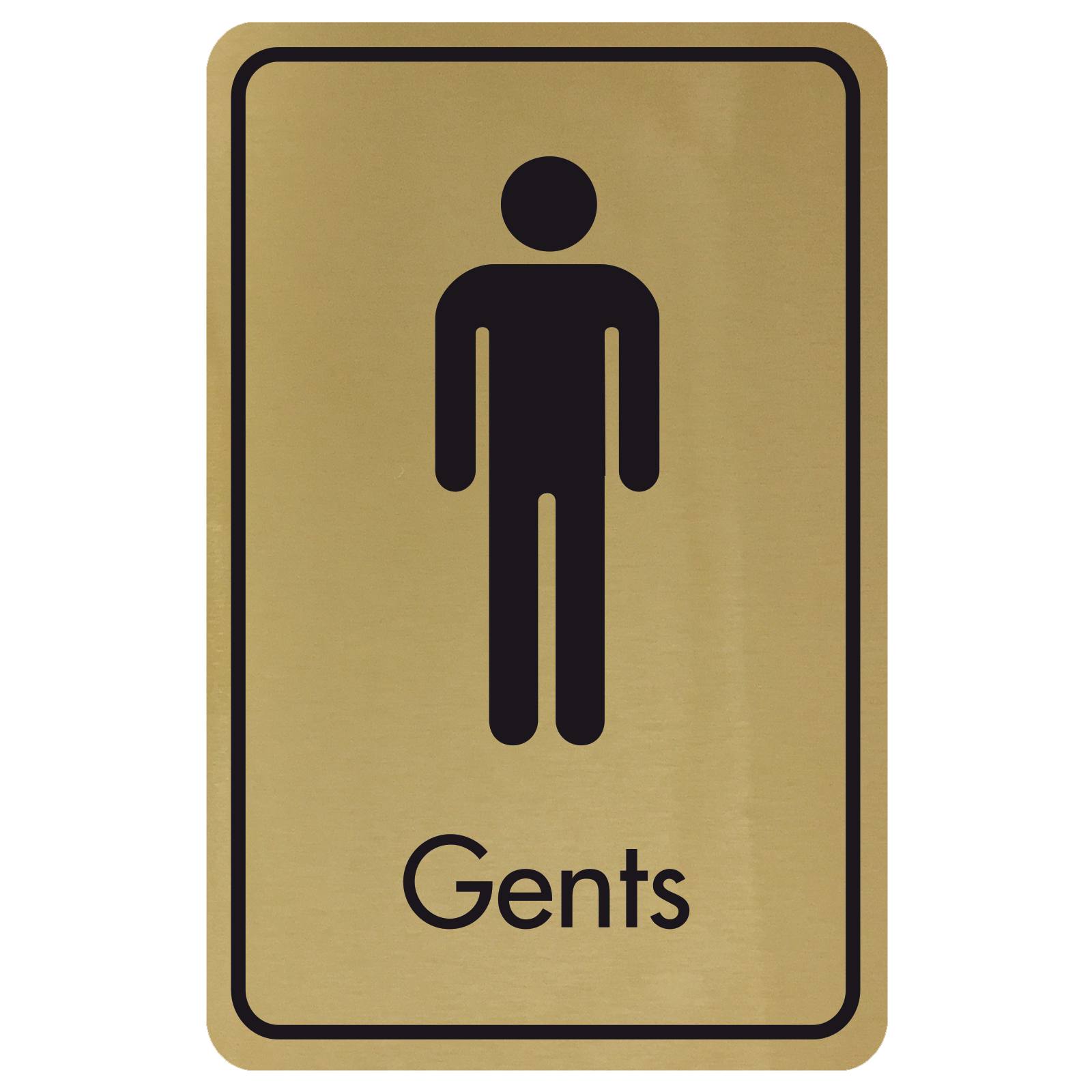 Large Gents Door Sign - Black on Gold