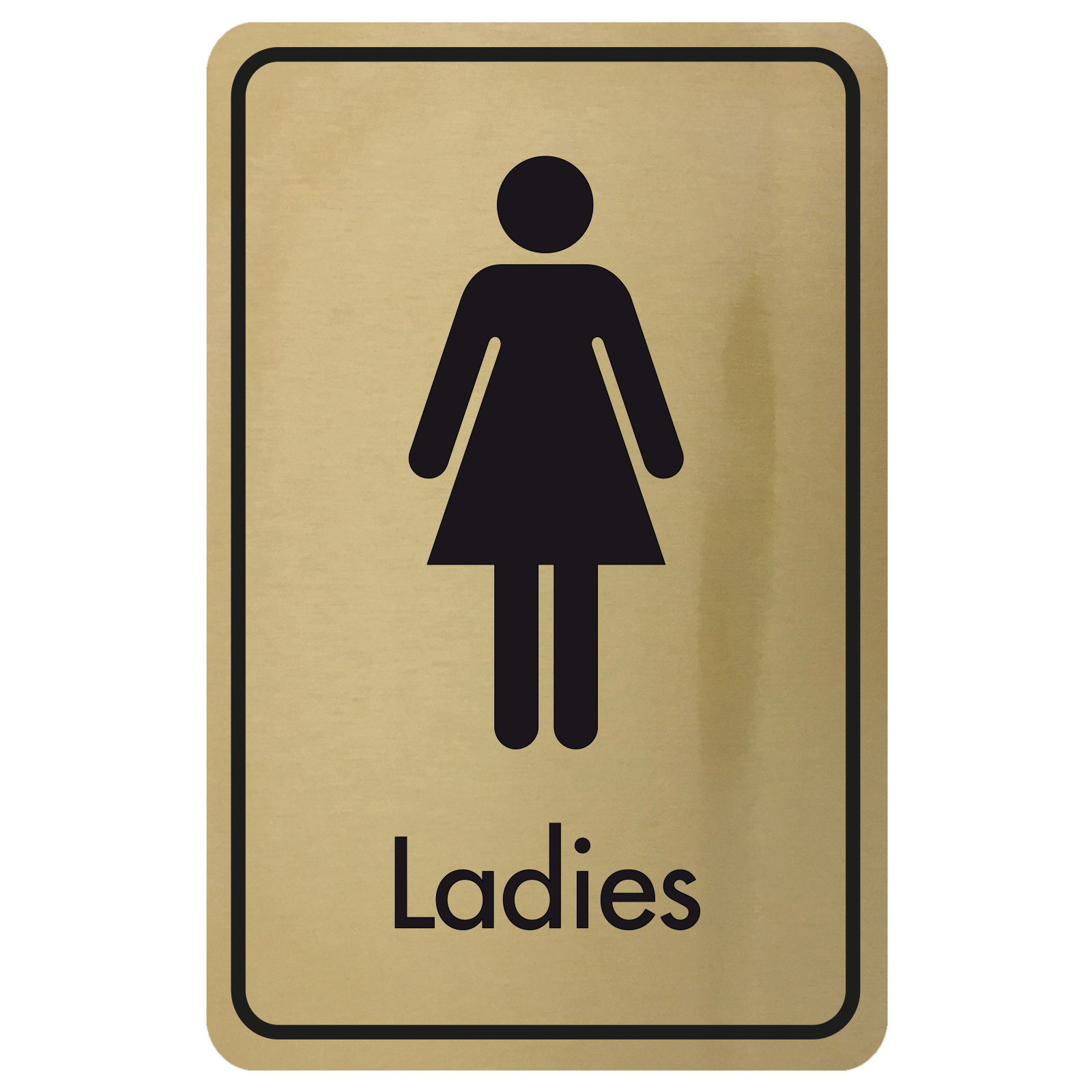 Large Ladies Door Sign - Black on Gold