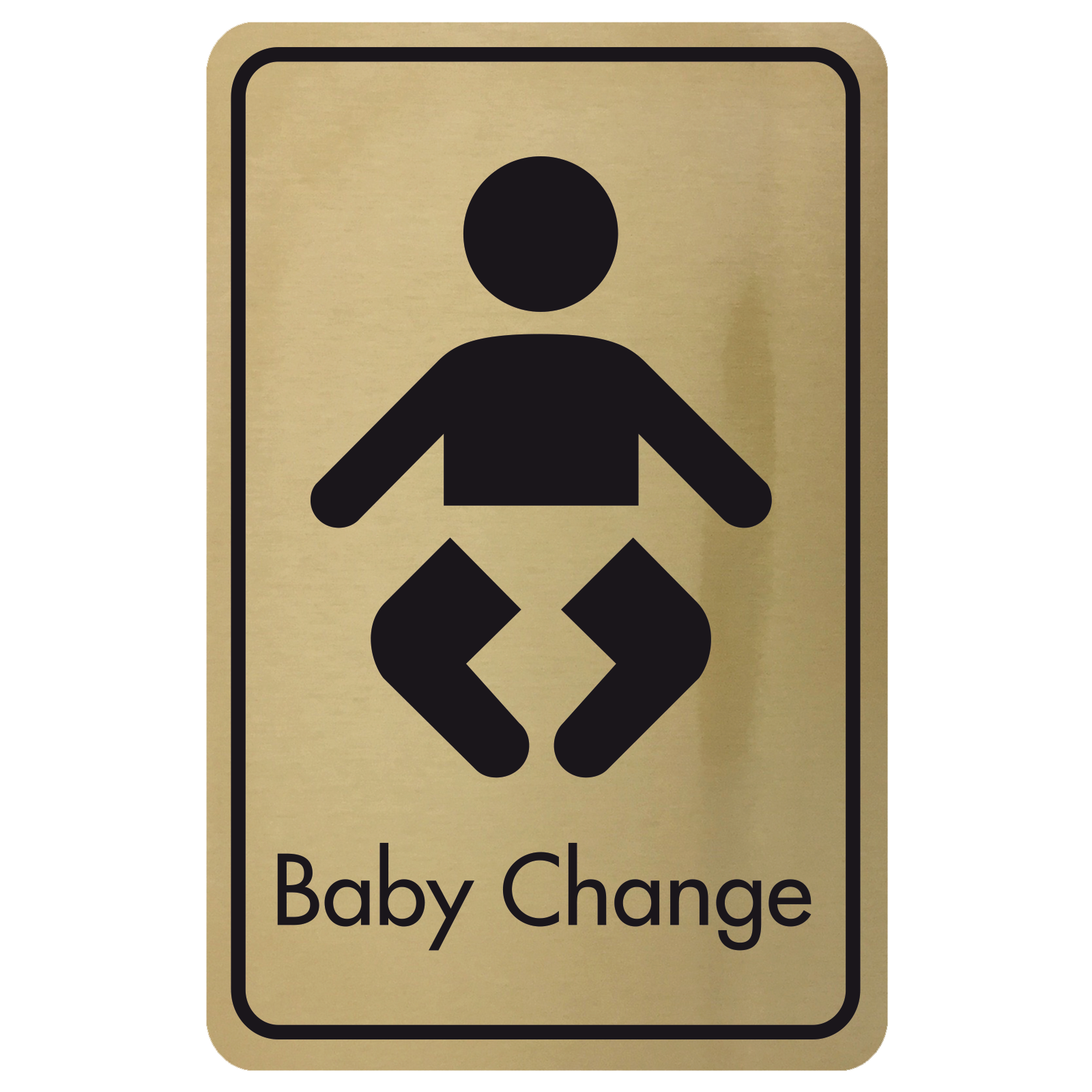 Large Baby Changing Door Sign - Black on Gold