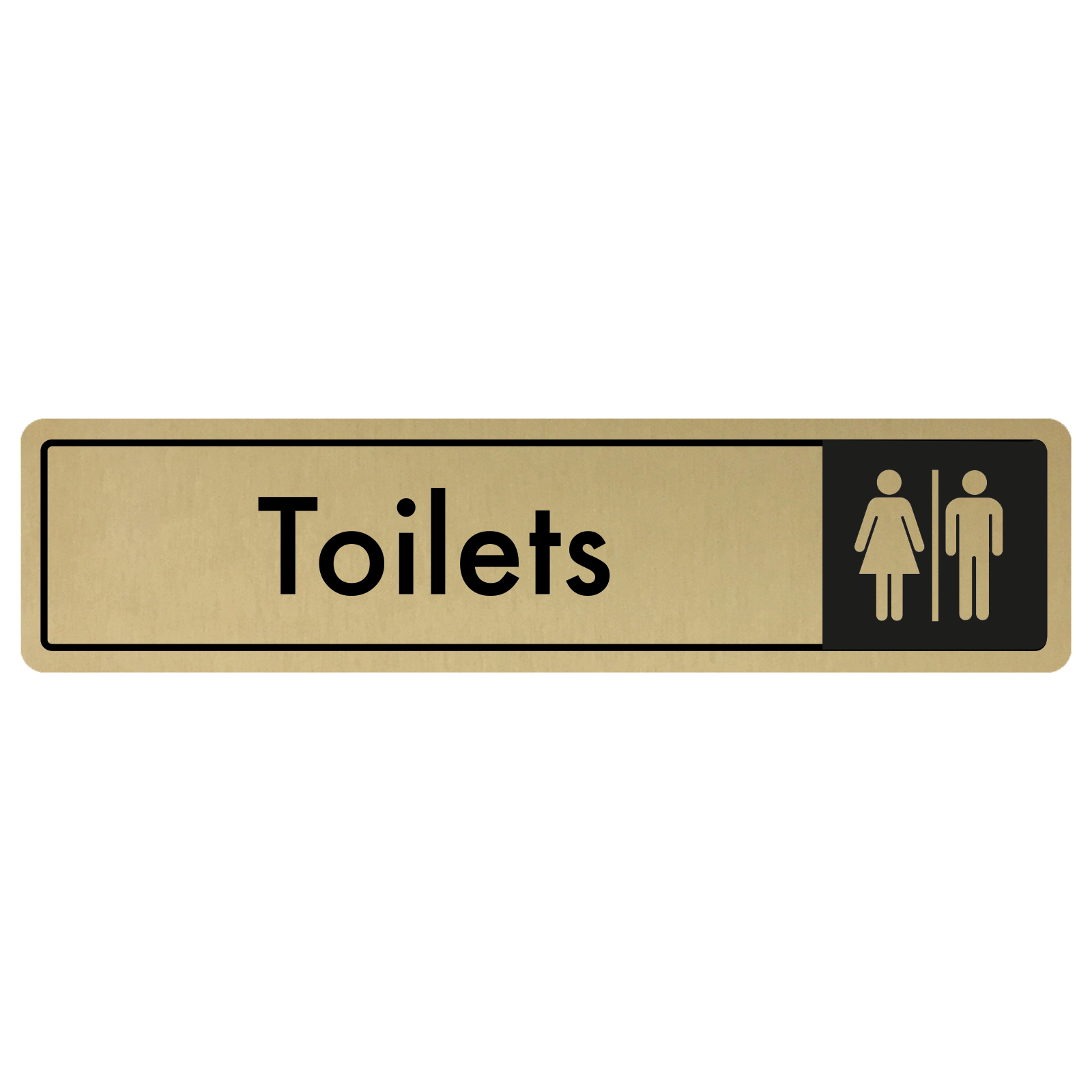 Toilets Door Sign - Black on Gold