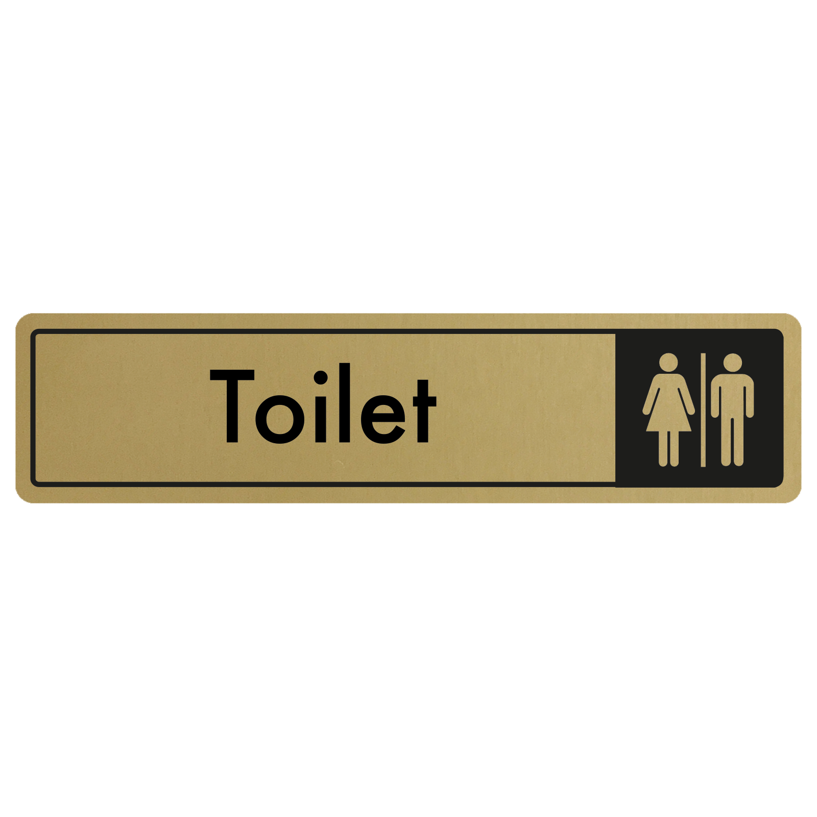 Toilet Door Sign - Black on Gold