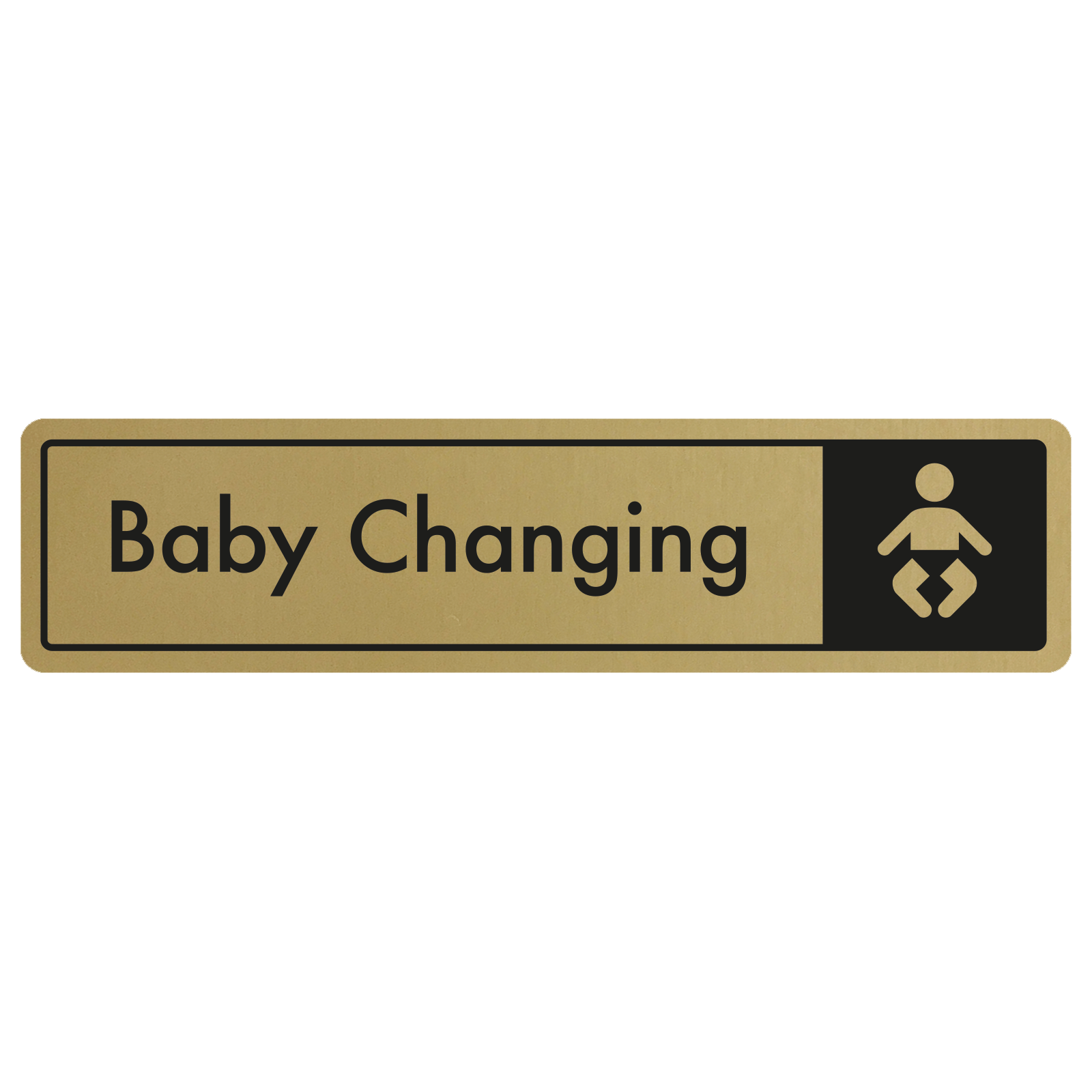 Baby Changing Door Sign - Black on Gold