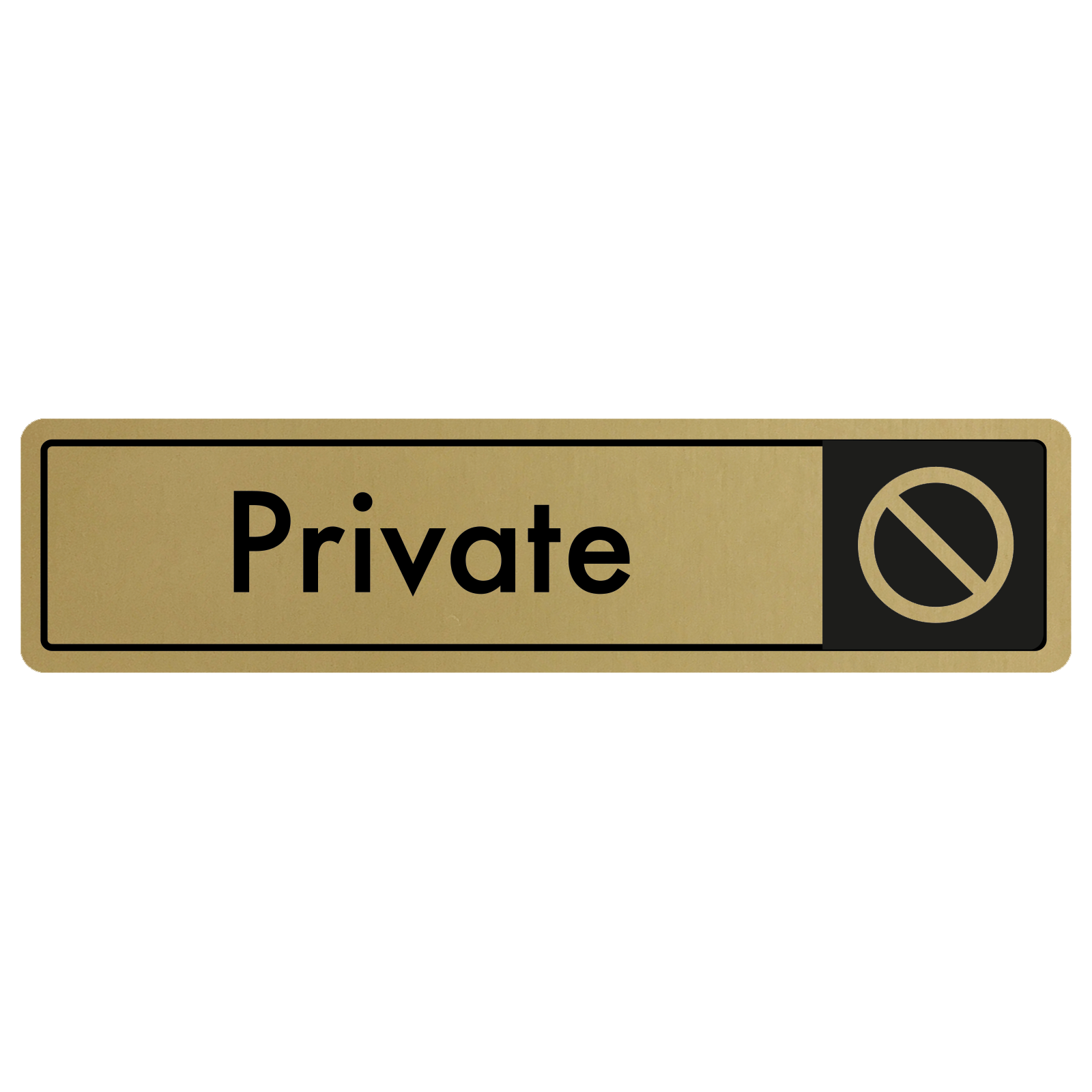 Private Door Sign - Black on Gold