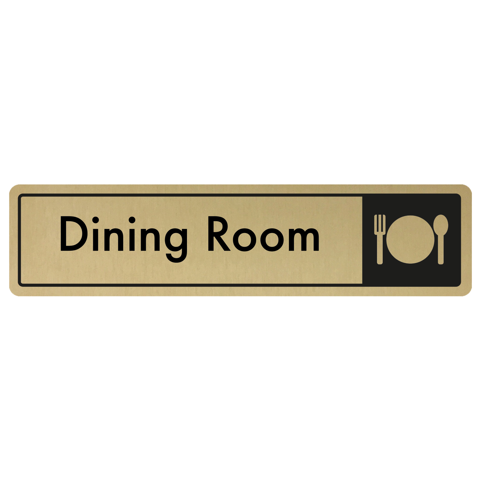 Dining Room Door Sign - Black on Gold