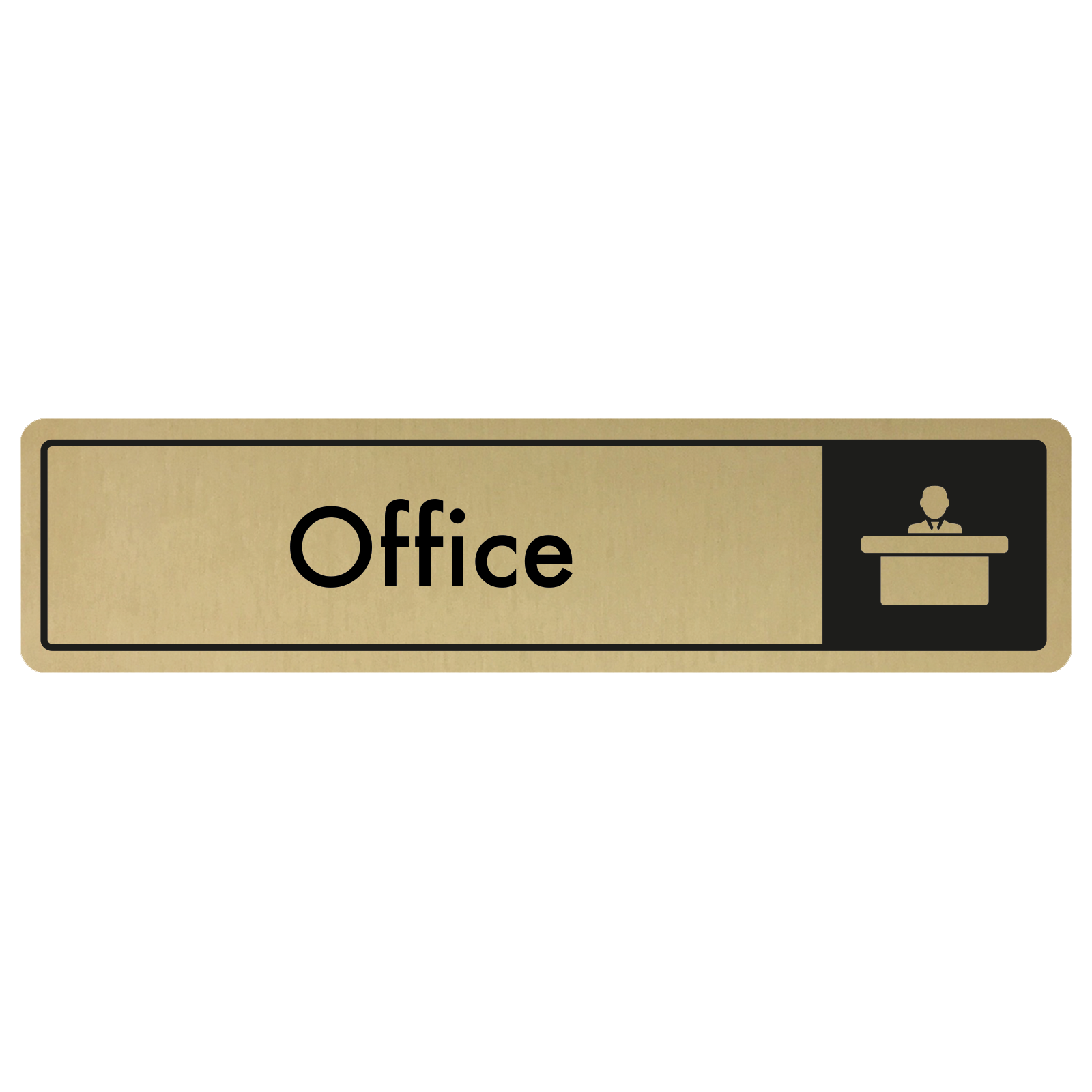 Office Door Sign - Black on Gold