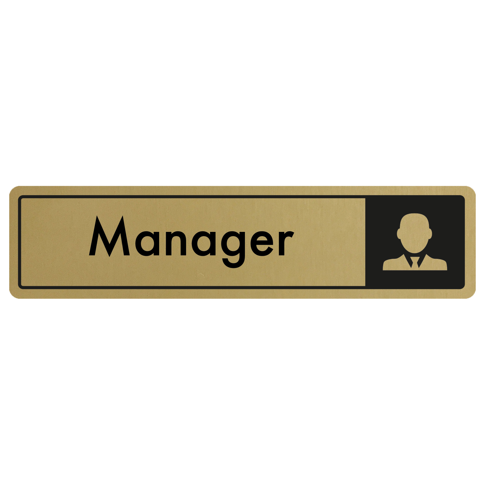 Manager Door Sign - Black on Gold