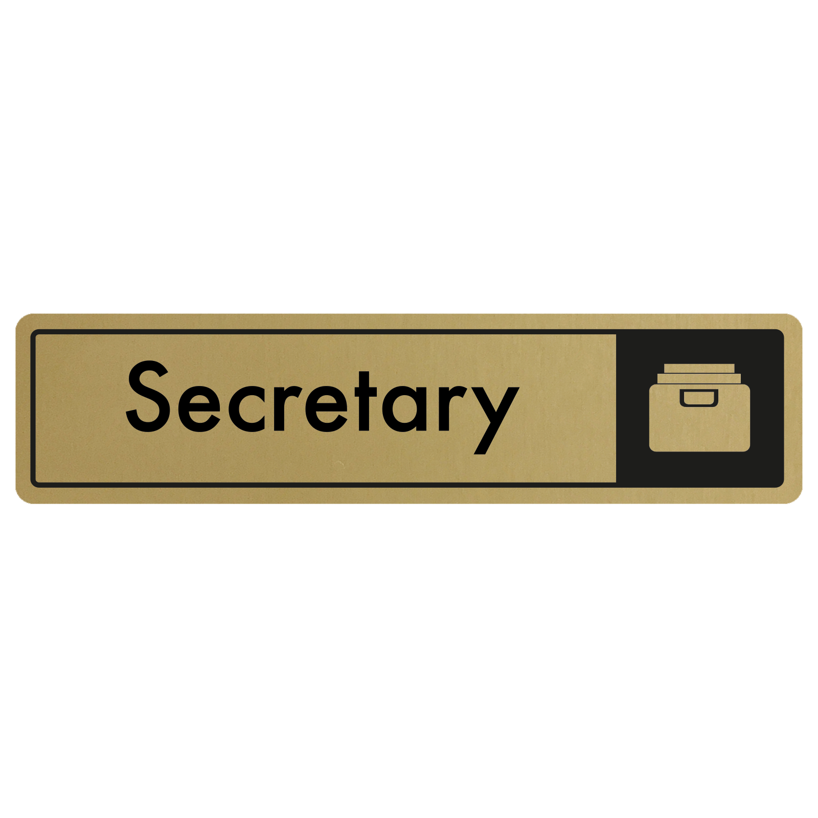 Secretary Door Sign - Black on Gold