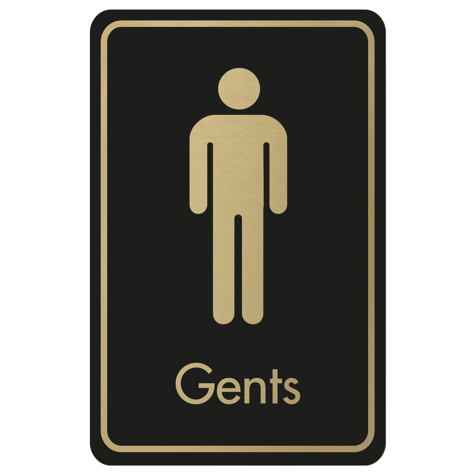Large Gents Door Sign - Gold on Black