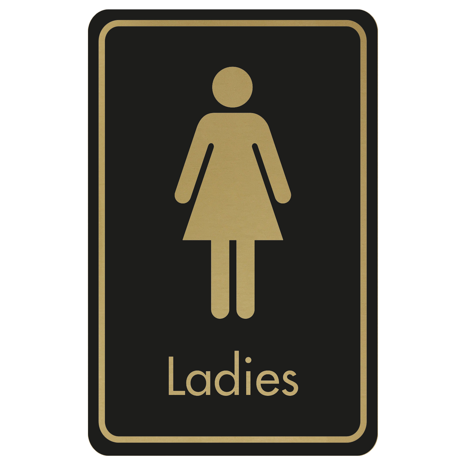 Large Ladies Door Sign - Gold on Black