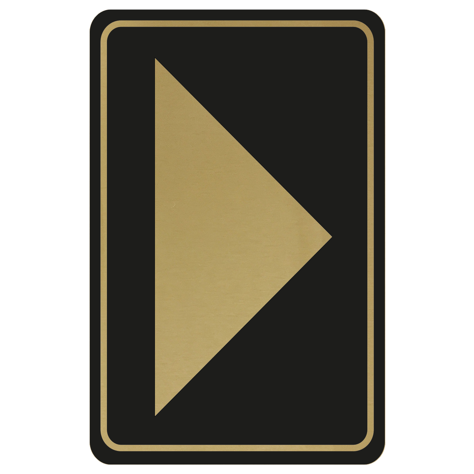 Large Arrow Door Sign - Gold on Black