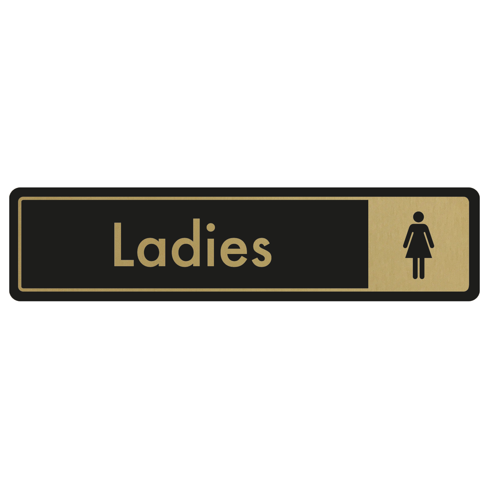 Ladies Door Sign - Gold on Black