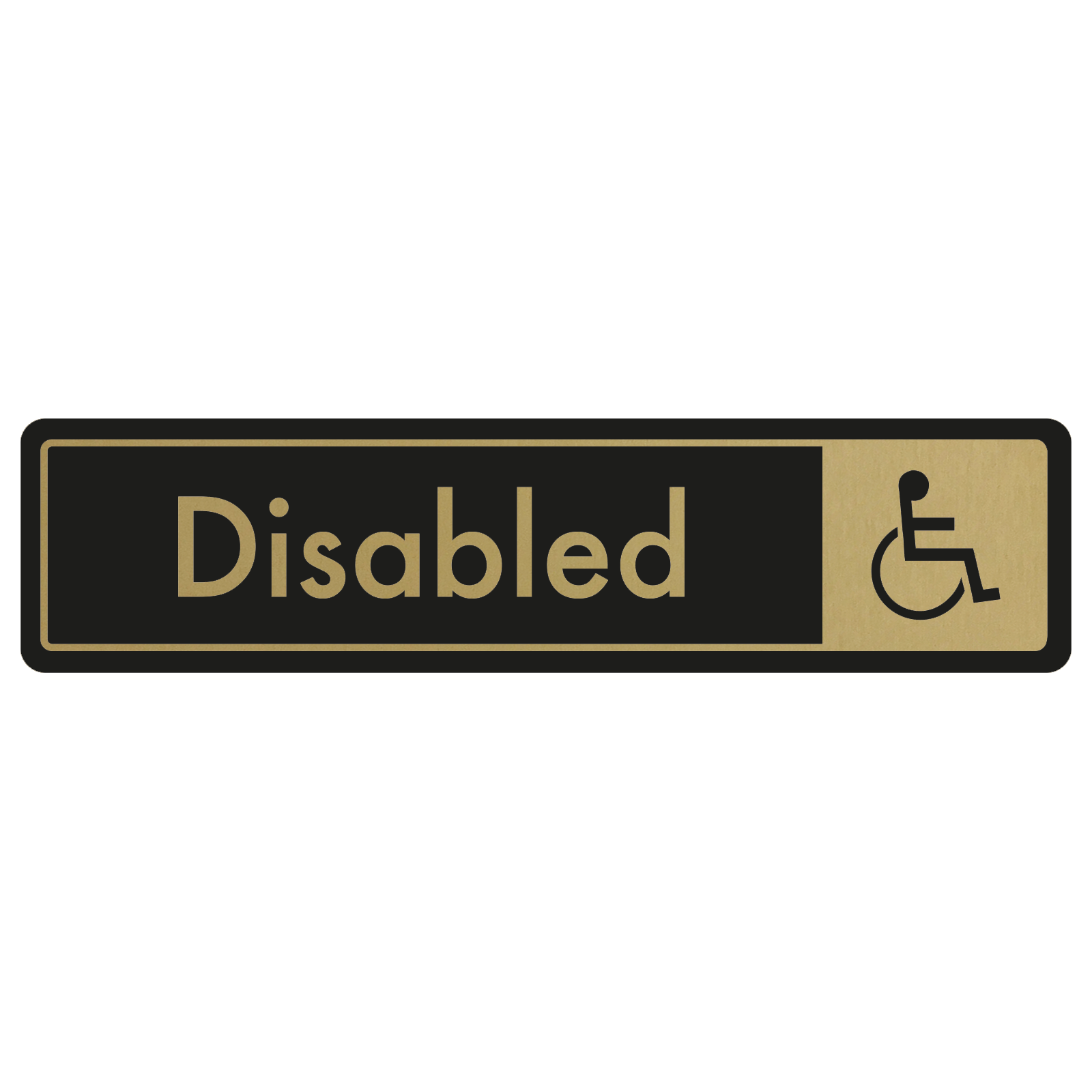 Disabled Door Sign - Gold on Black