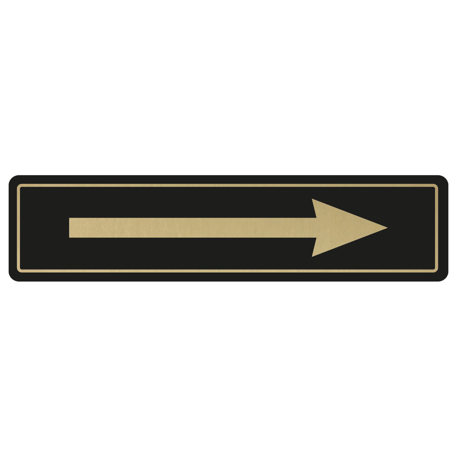 Arrow Door Sign - Gold on Black