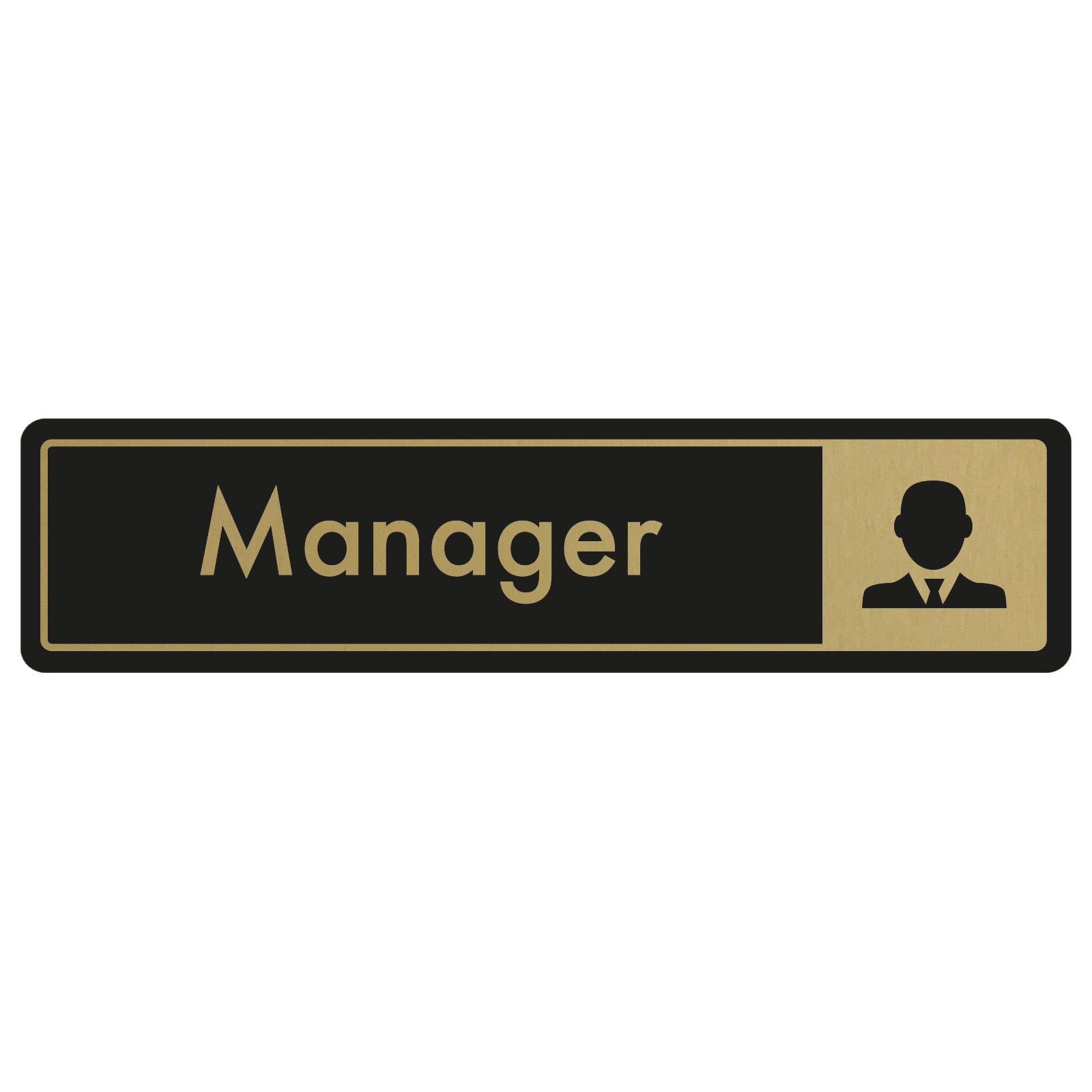 Manager Door Sign - Gold on Black