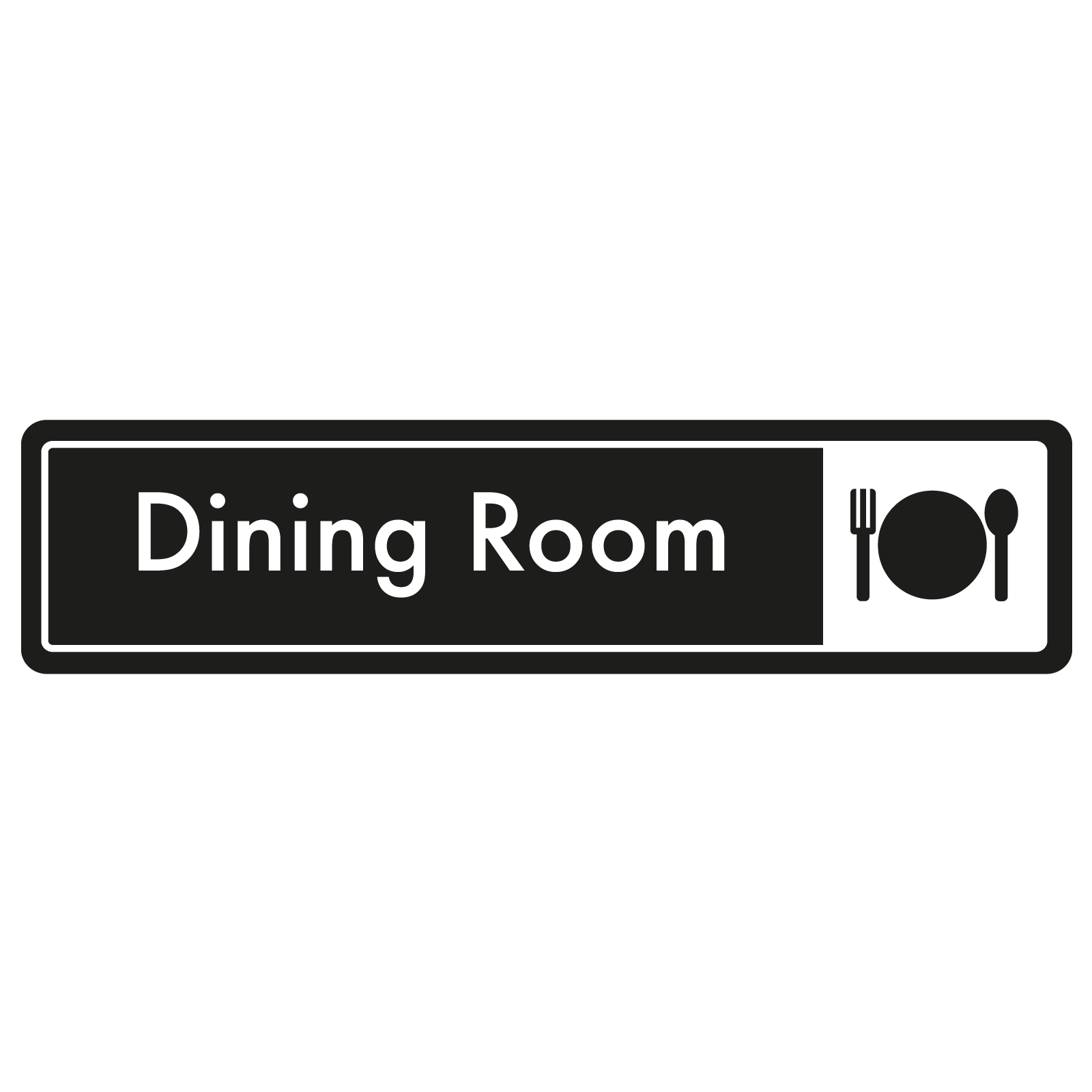 Dining Room Door Sign - White on Black