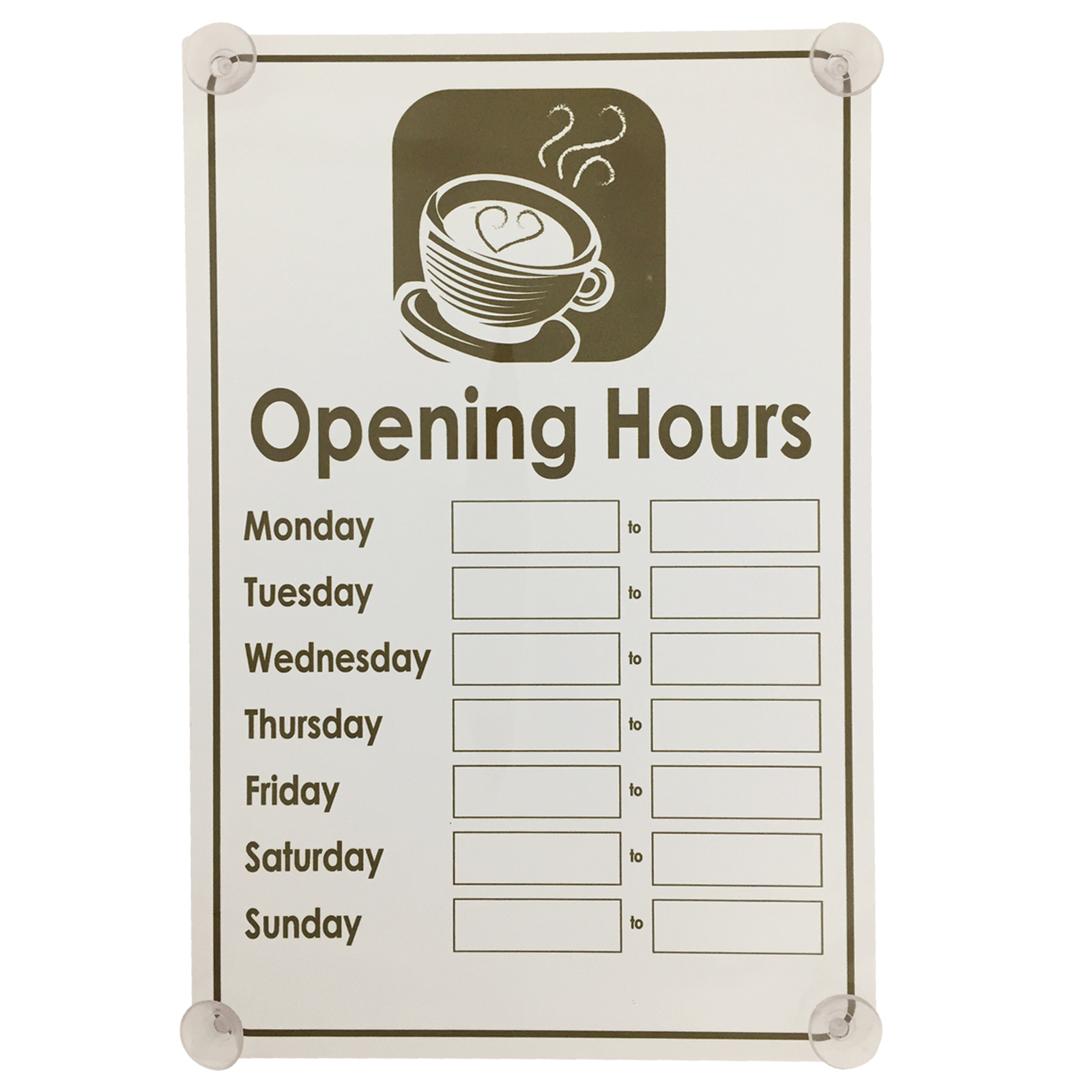 Café Shop Business Hours open and closed window hanging sign