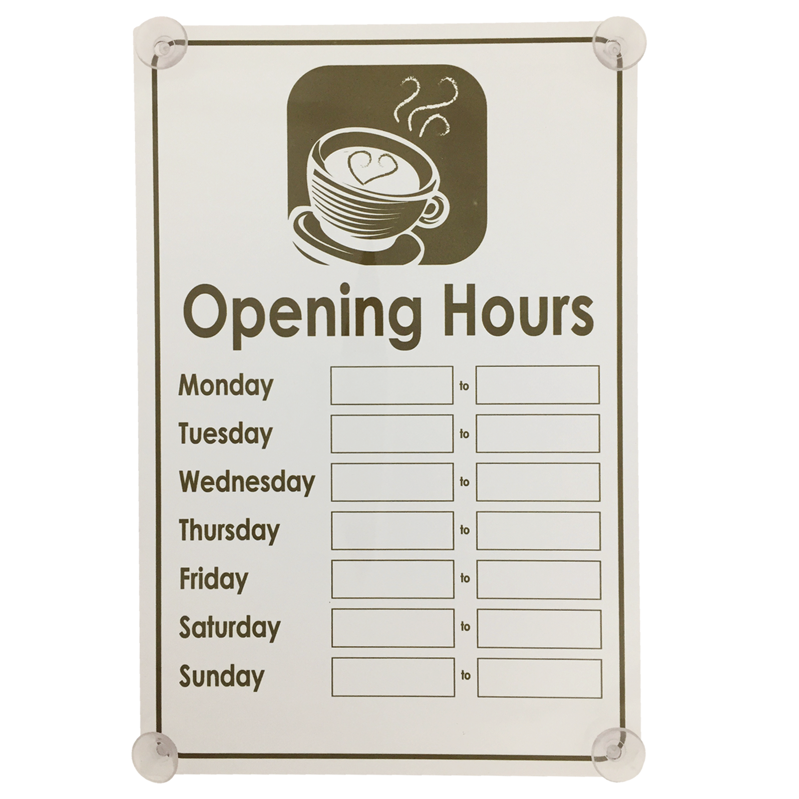 Caf Shop Business Hours Open And Closed Window Hanging Sign