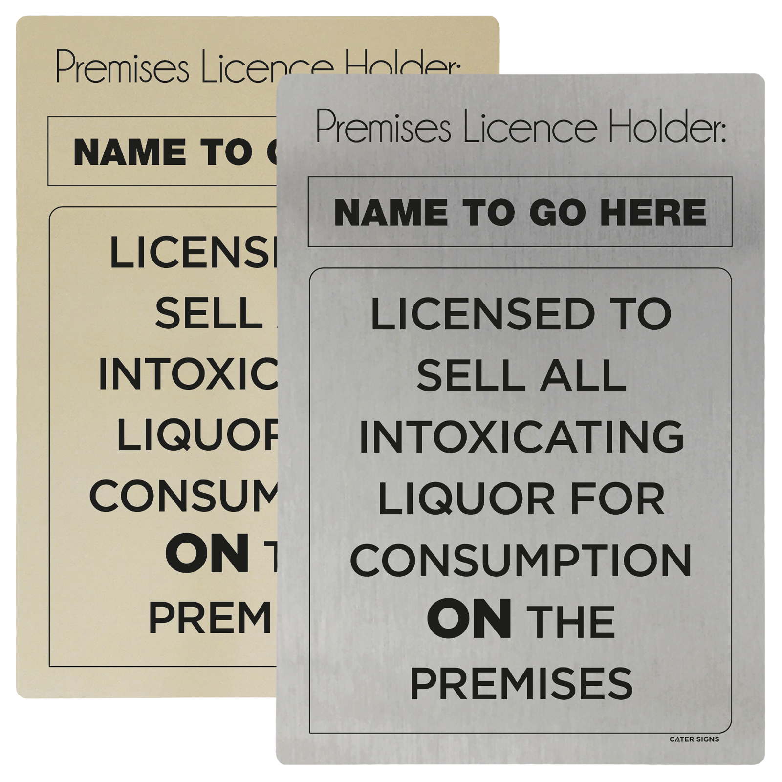 Licensed To Sell Alcohol On The Premises Licensing & Bar Notice