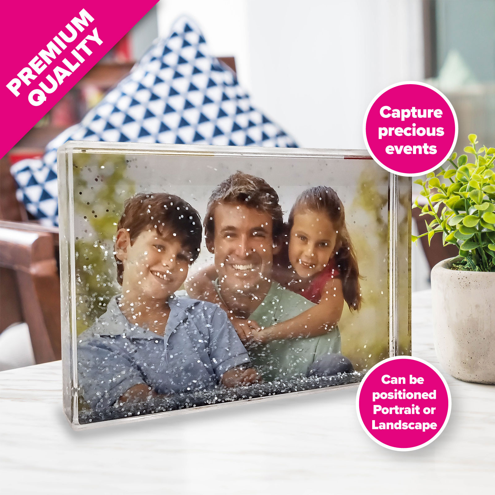 Acrylic Glitter Shaker Photo Block