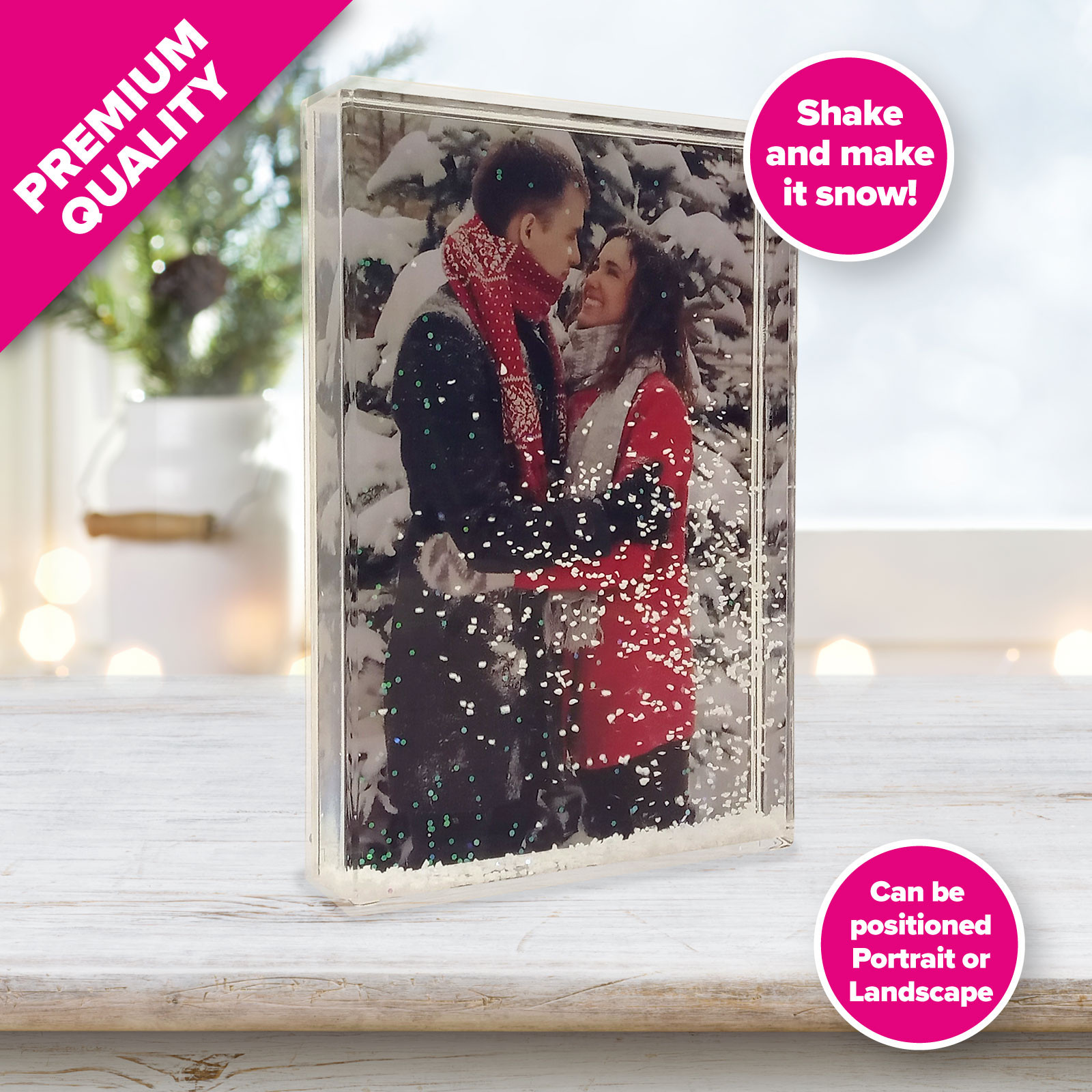 Acrylic Snow Shaker Photo Block