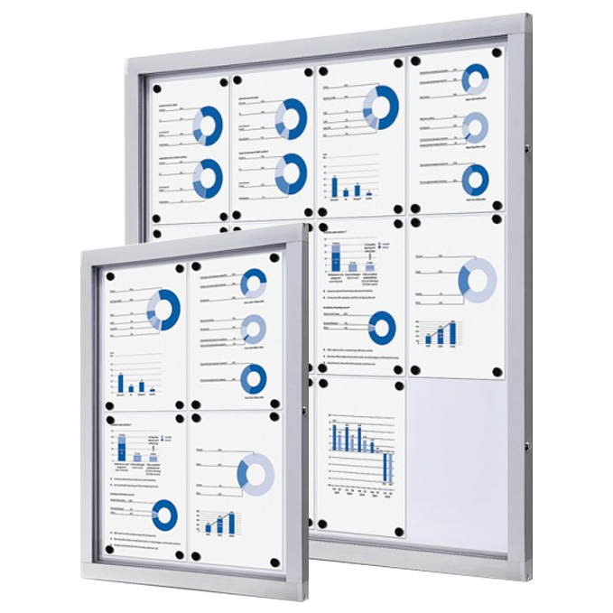 Magnetic Dry Wipe Wall Mounted Lockable Notice Boards