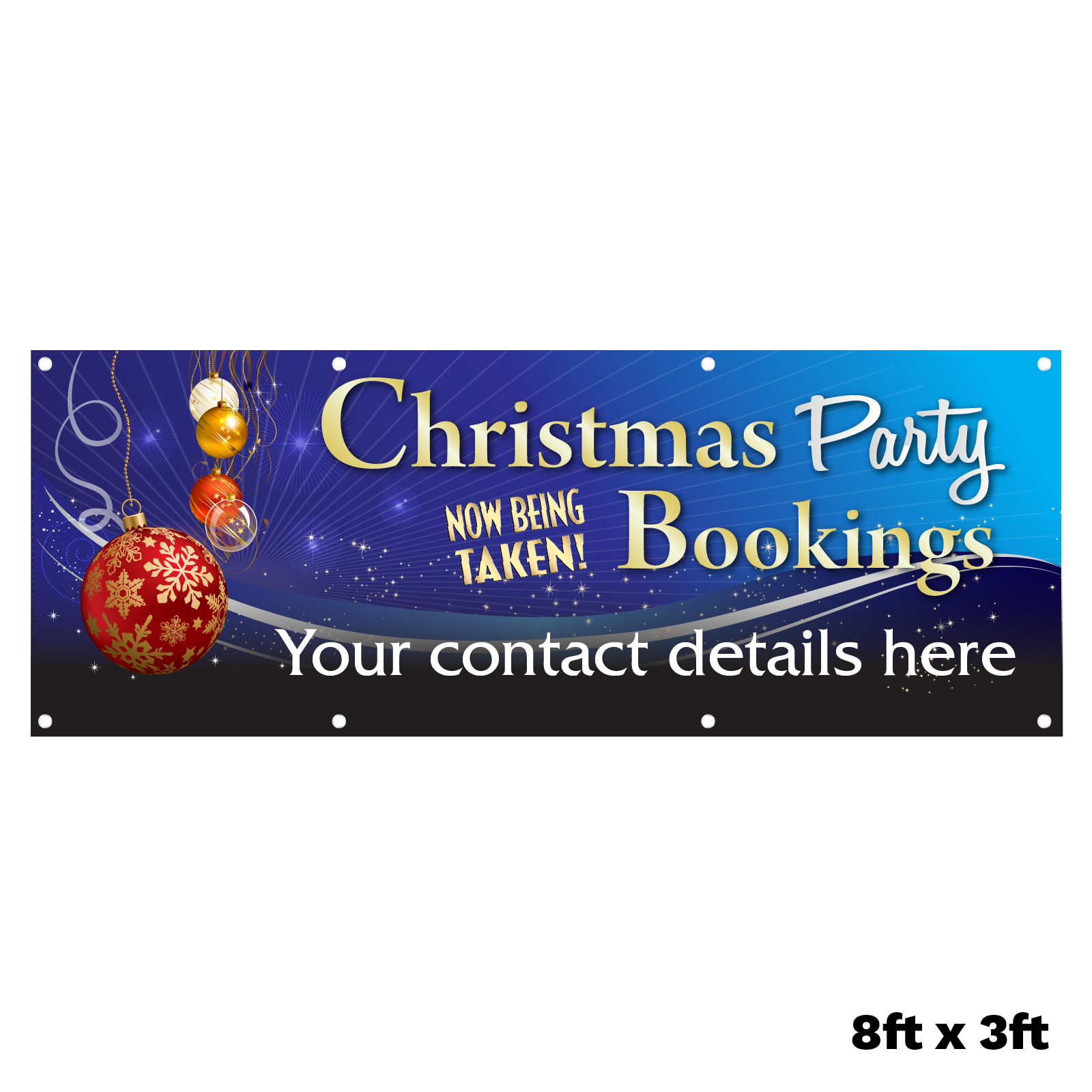 Personalised Christmas Party Bookings Banner