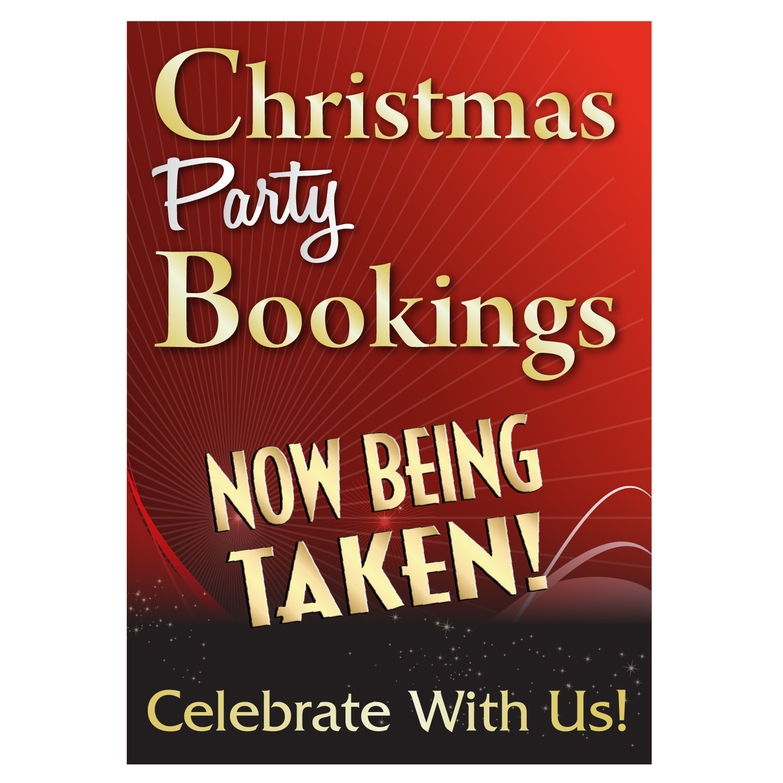 Christmas Party Bookings Now Being Taken Waterproof Poster Red