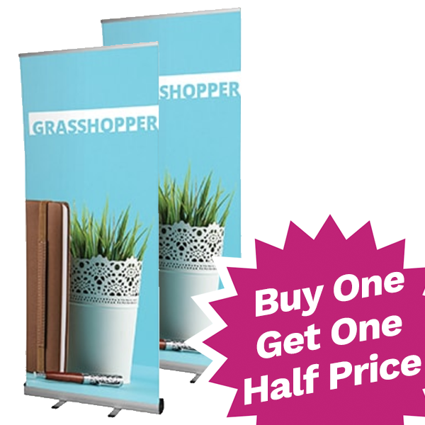 Economy Single Sided Roll Up Banners - Buy One Get One Half Price