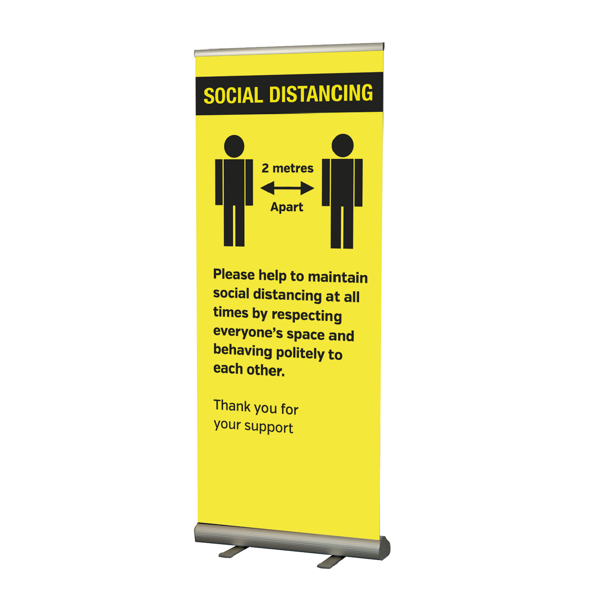 Please keep 2 metre apart  social distancing roller banner