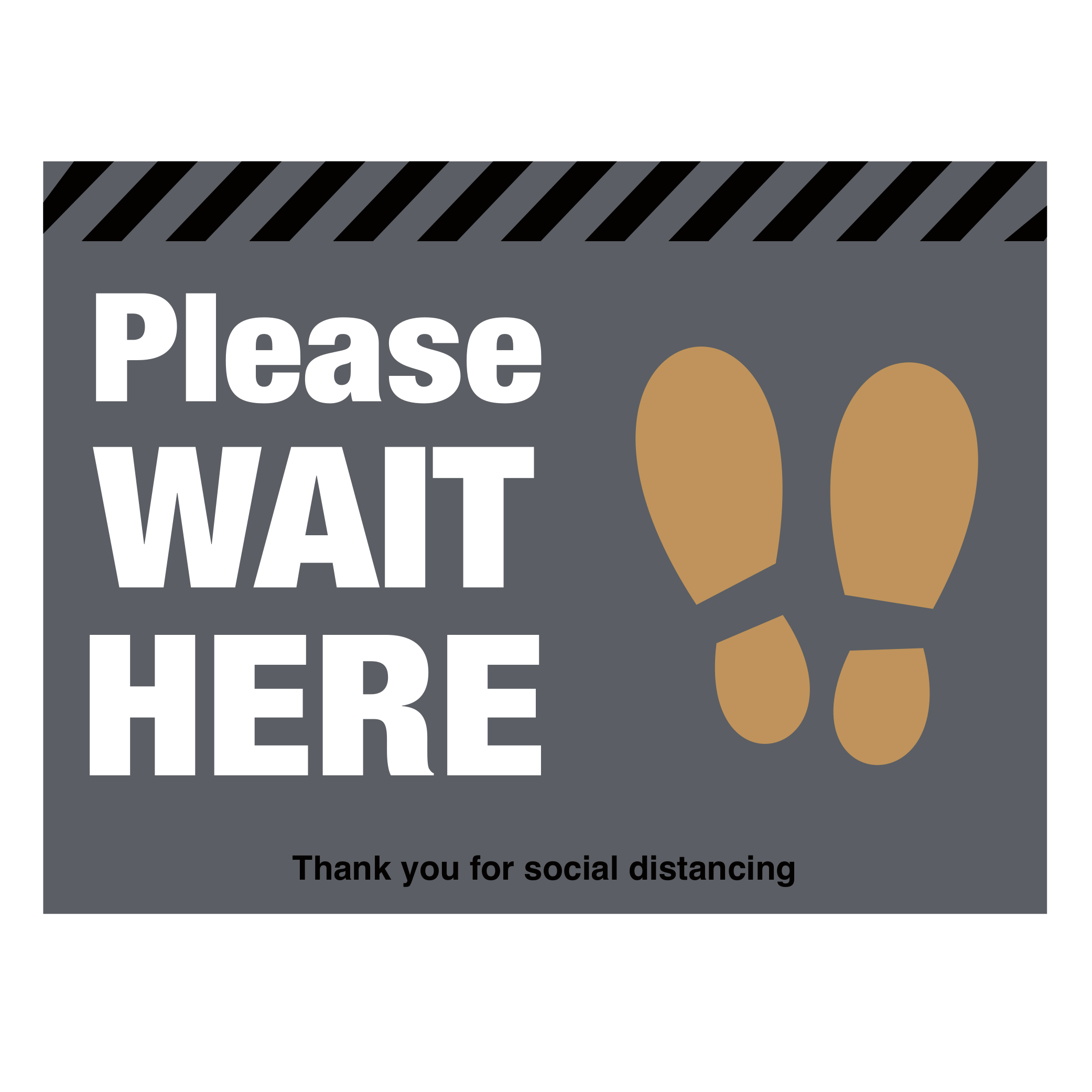 Please wait here social distancing floor graphic