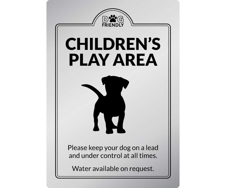 Dog Friendly Childrens Play Area wall mounted Exterior Sign