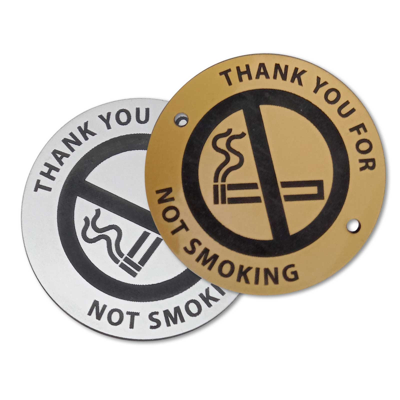 Laser Engraved Outdoor 'No Smoking ' Table Disc