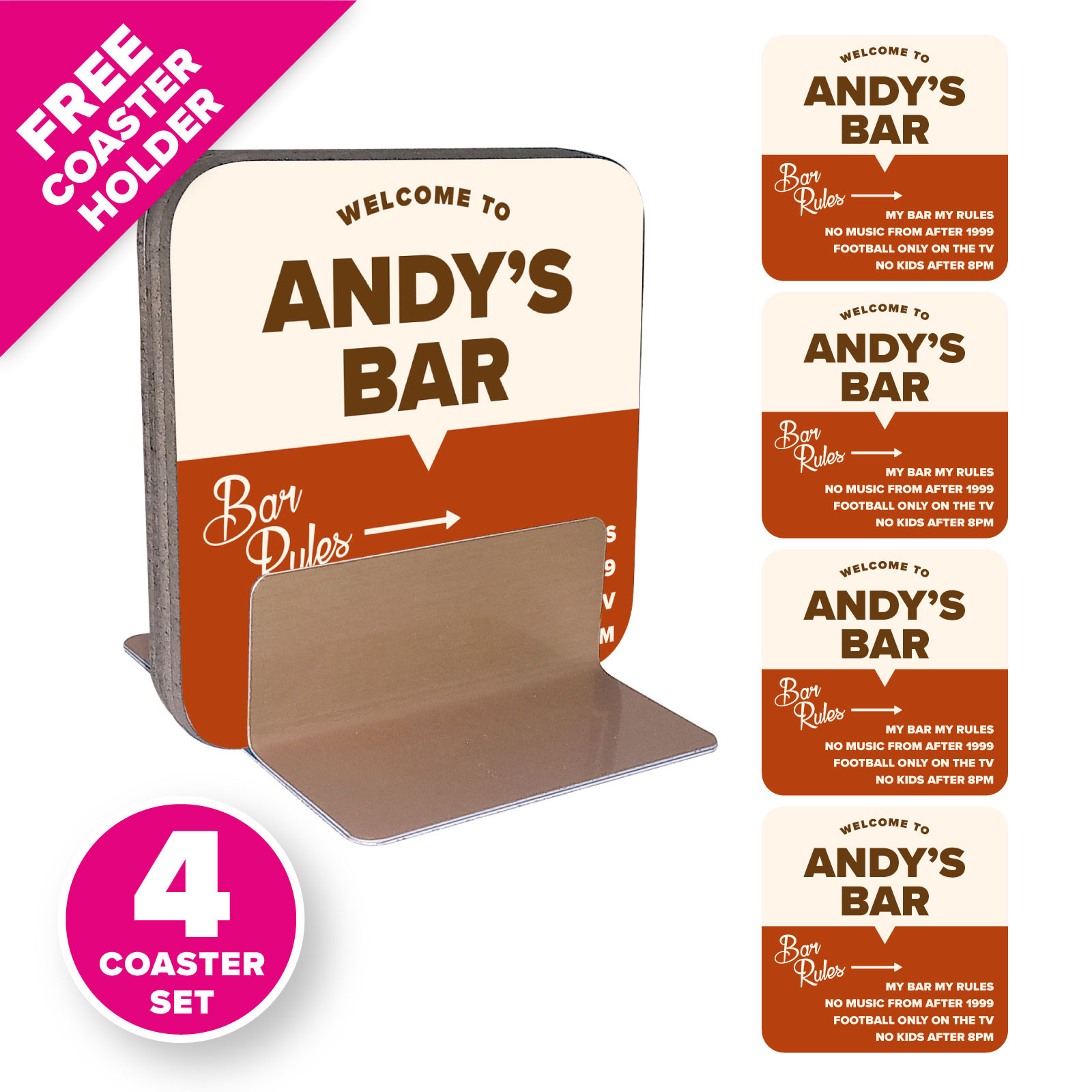 Free bar shop coasters