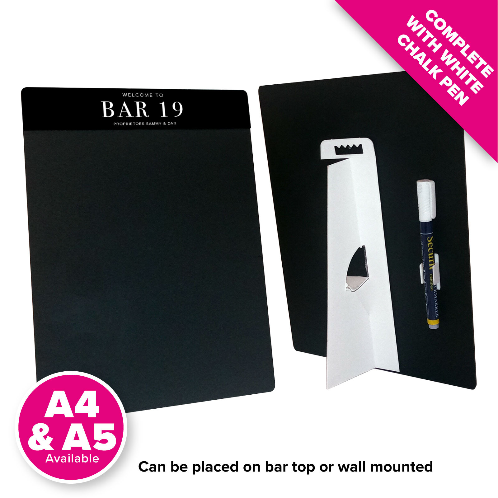 Personalised Freestanding Chalkboard with Pen - Style 3 - House Number 