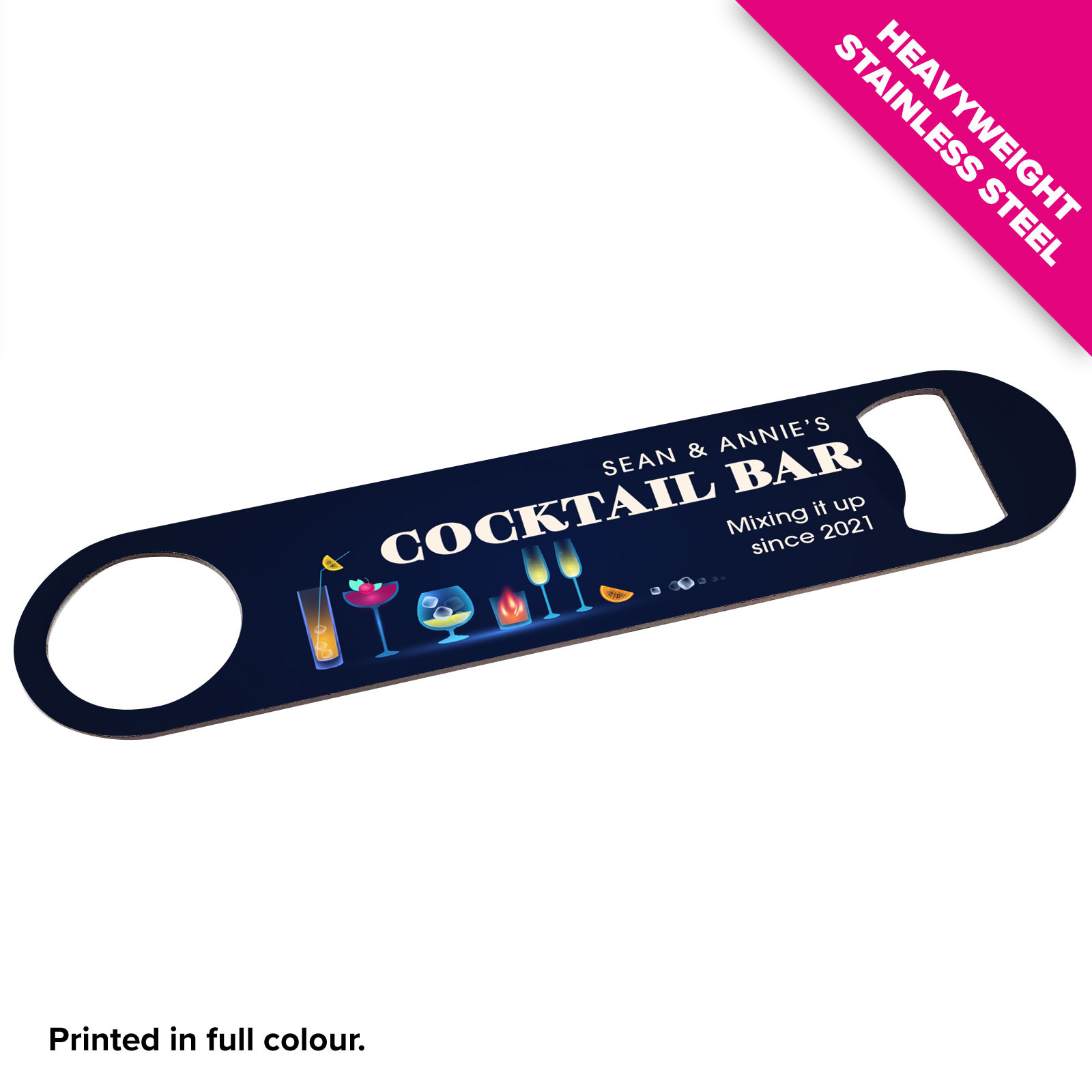 Personalised Bottle Opener / Bar Blade - Cocktails - Style 6 - Design 1