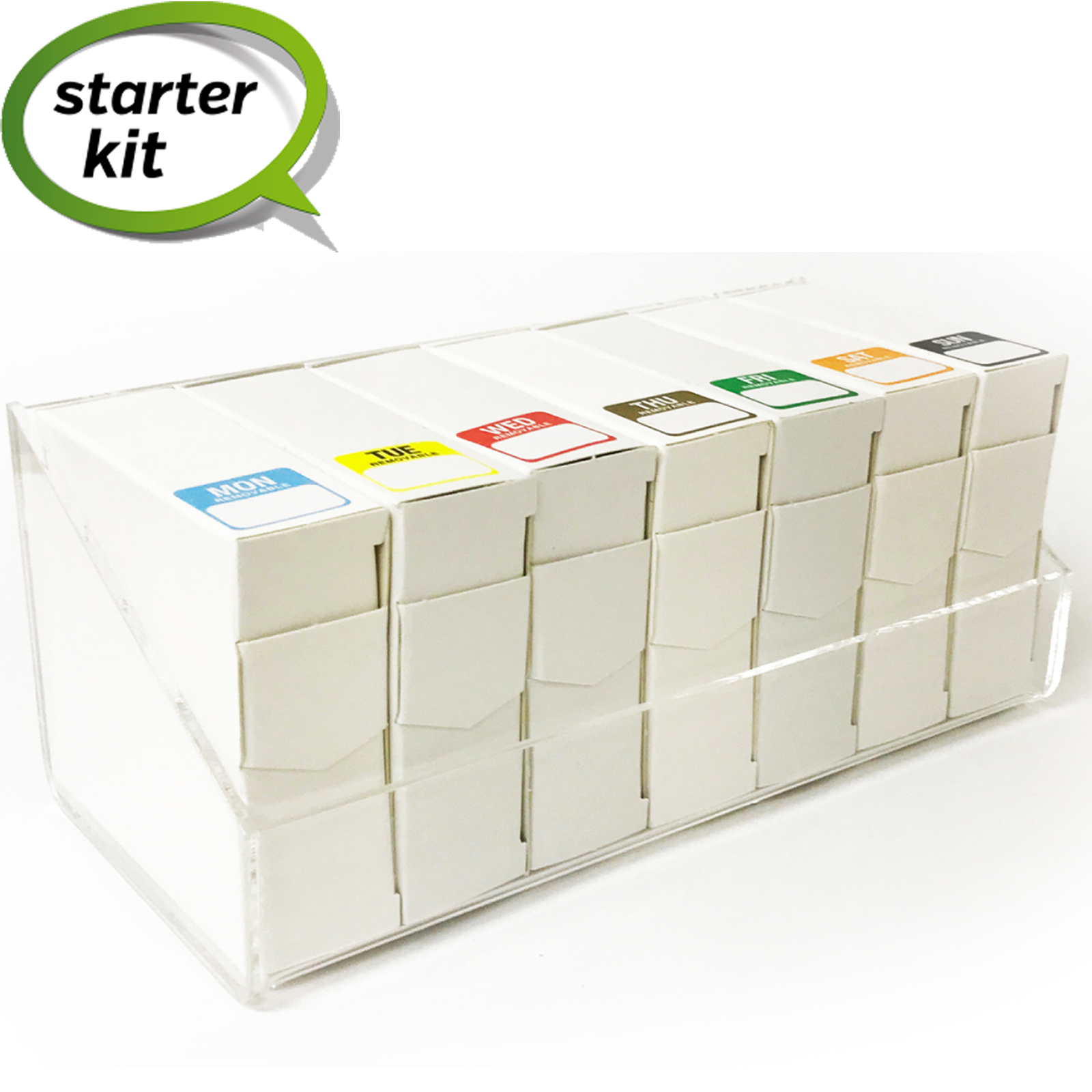 Day Of The Week 25mm Labels 7 Day Box Dispenser