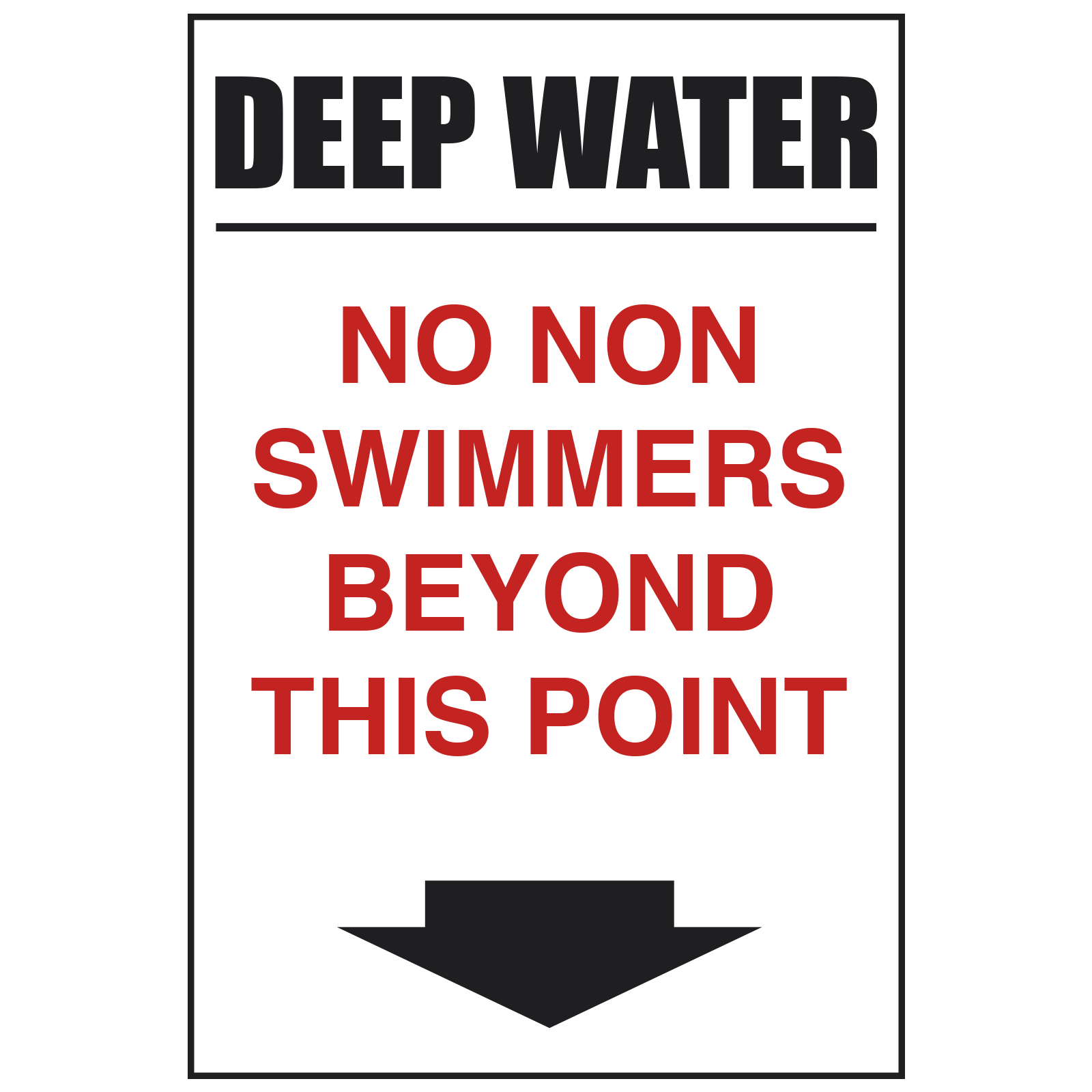 Deep Water - No-non Swimmers Safety Sign